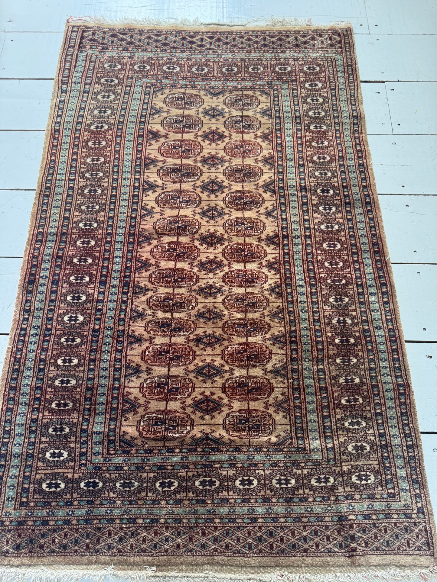 Beautiful Vintage Hand Knotted Tekke Rug