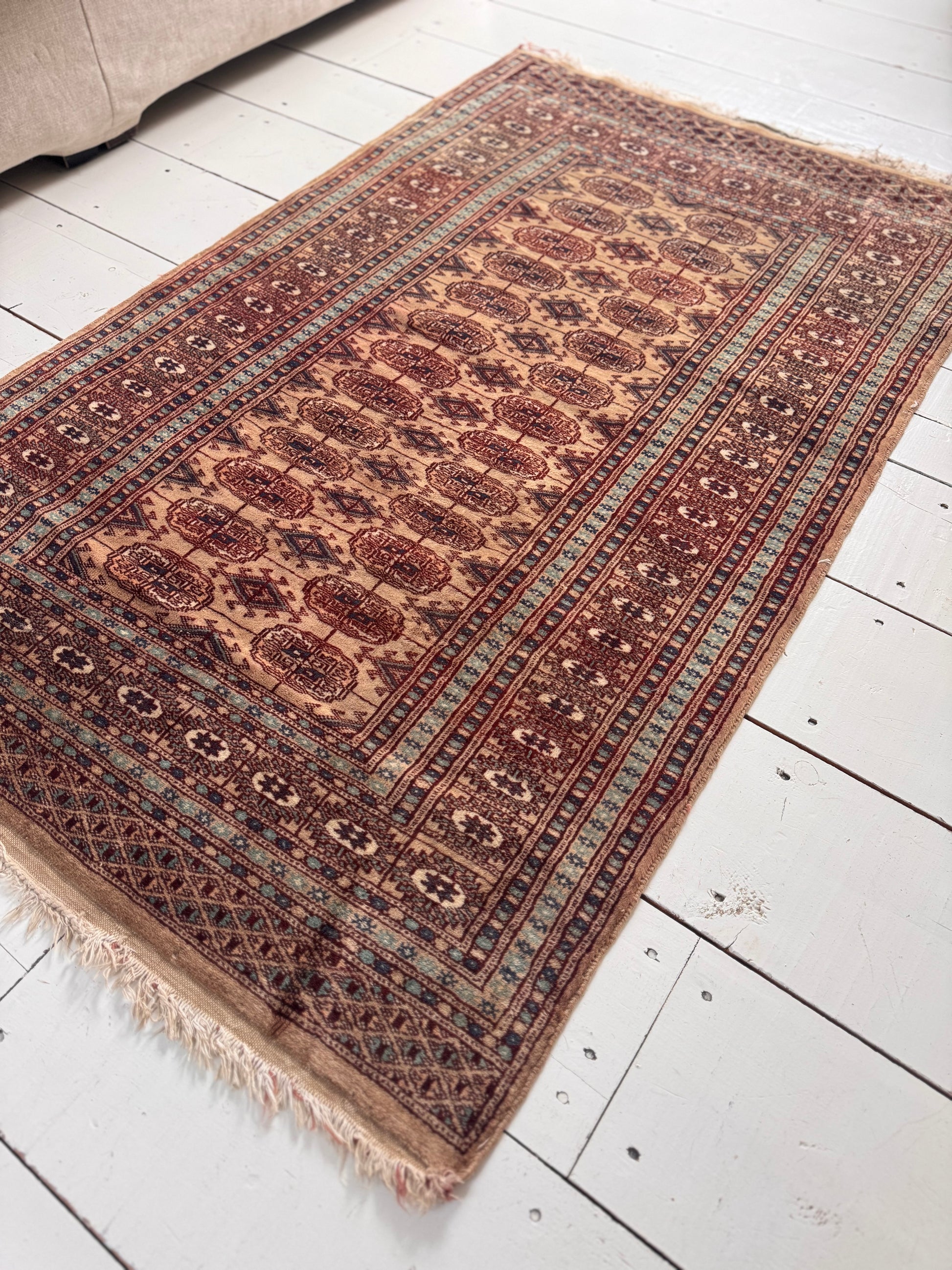 Beautiful Vintage Hand Knotted Tekke Rug