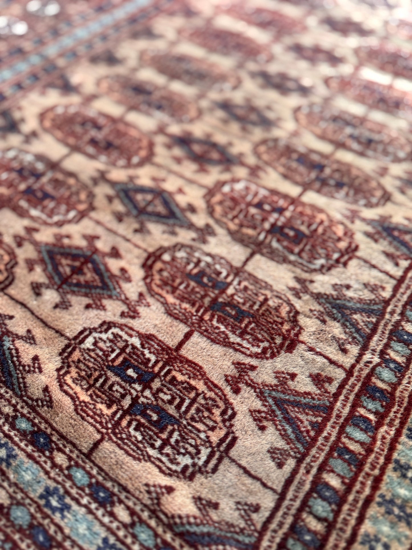 Beautiful Vintage Hand Knotted Tekke Rug