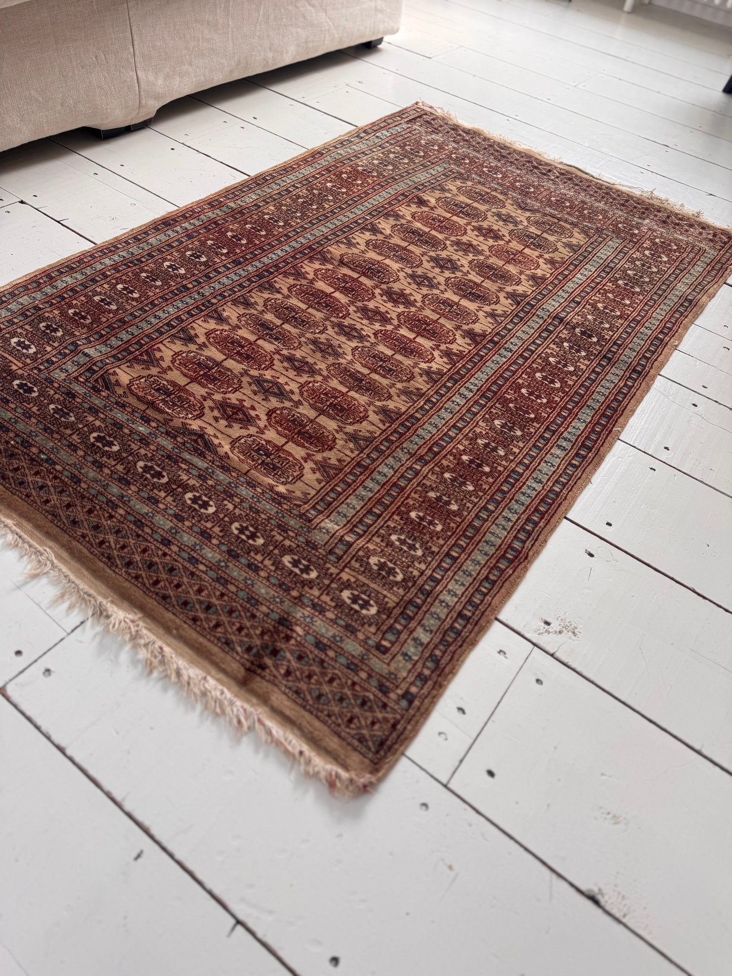 Beautiful Vintage Hand Knotted Tekke Rug