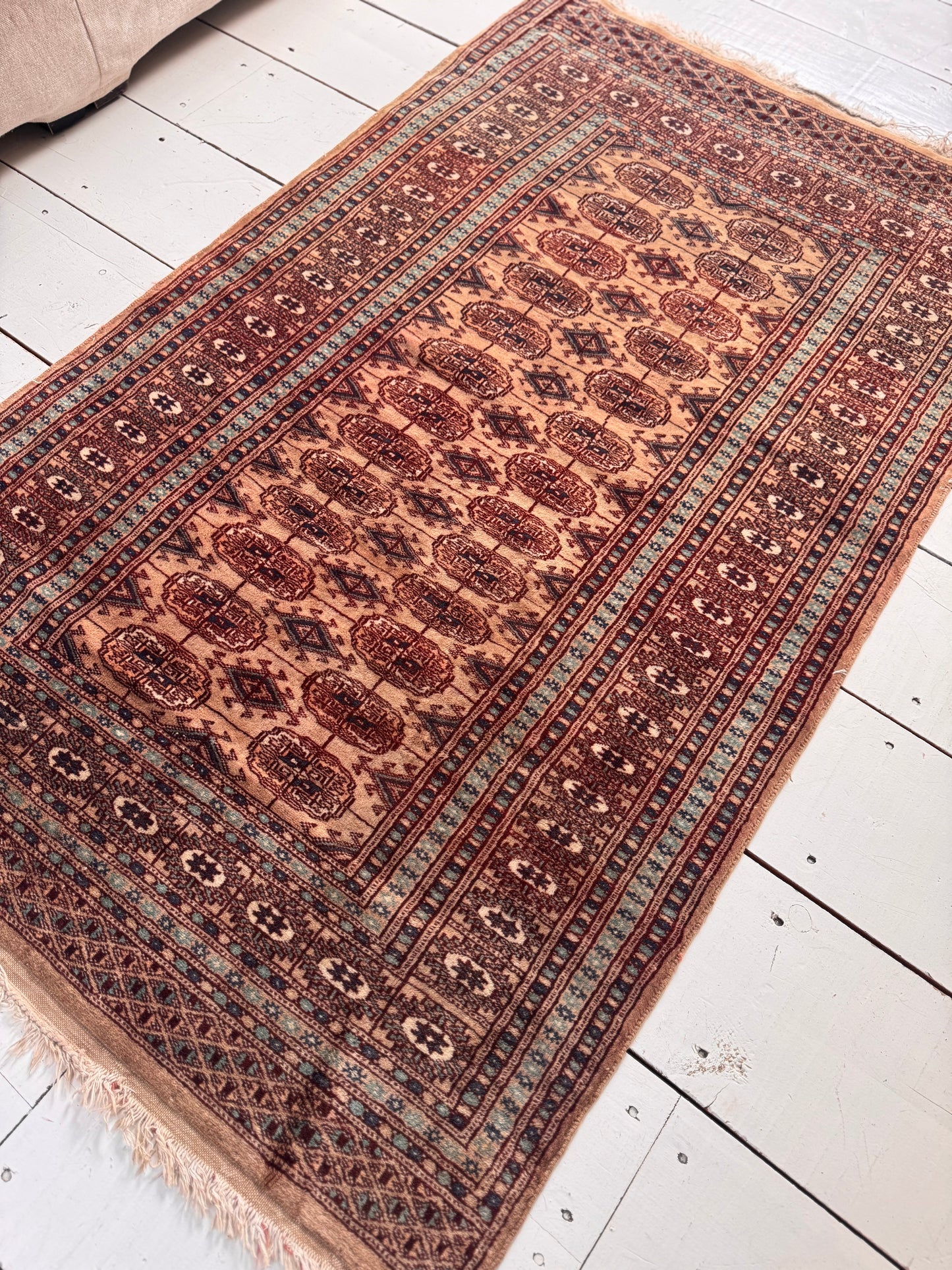 Beautiful Vintage Hand Knotted Tekke Rug