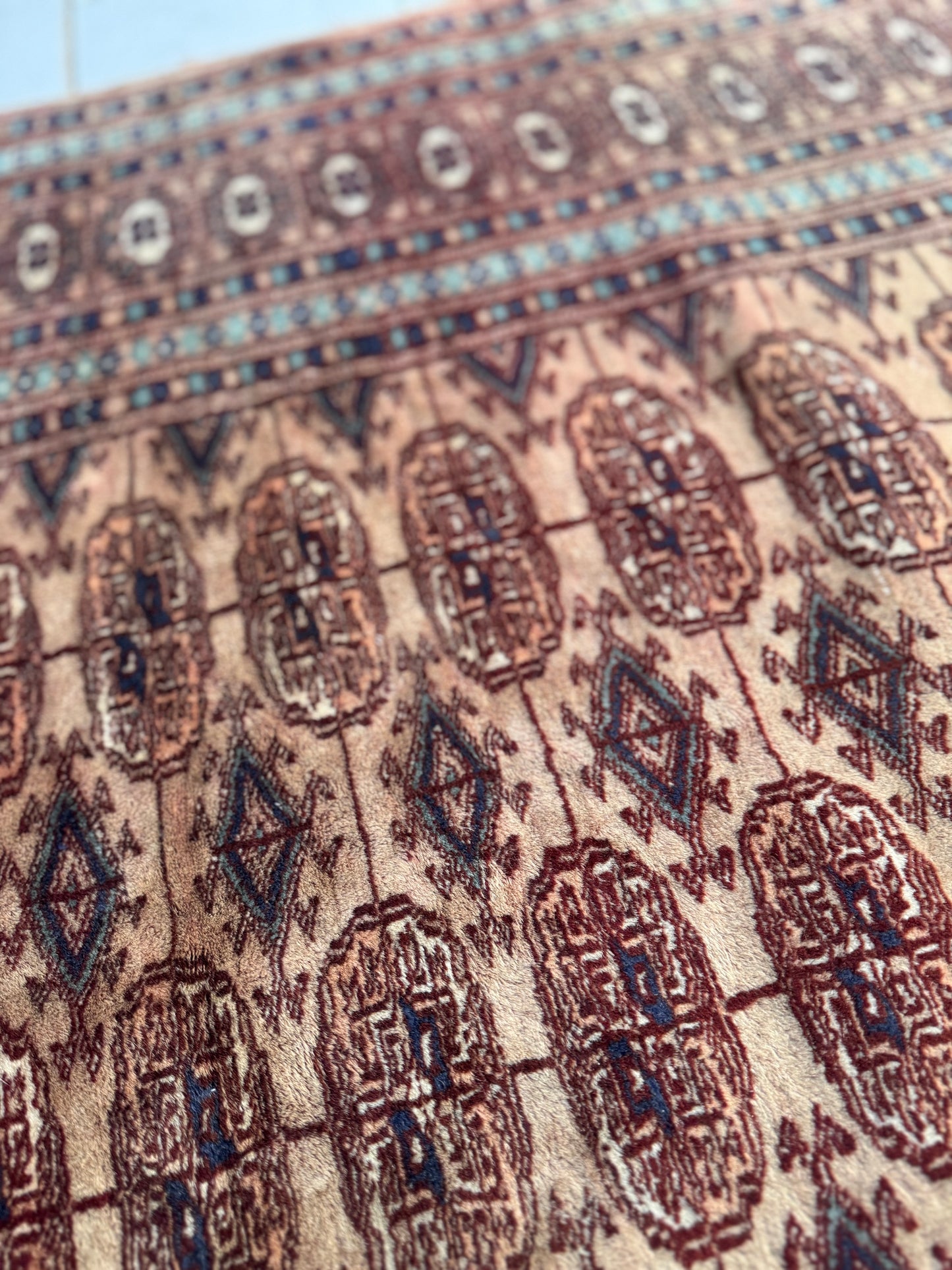Beautiful Vintage Hand Knotted Tekke Rug