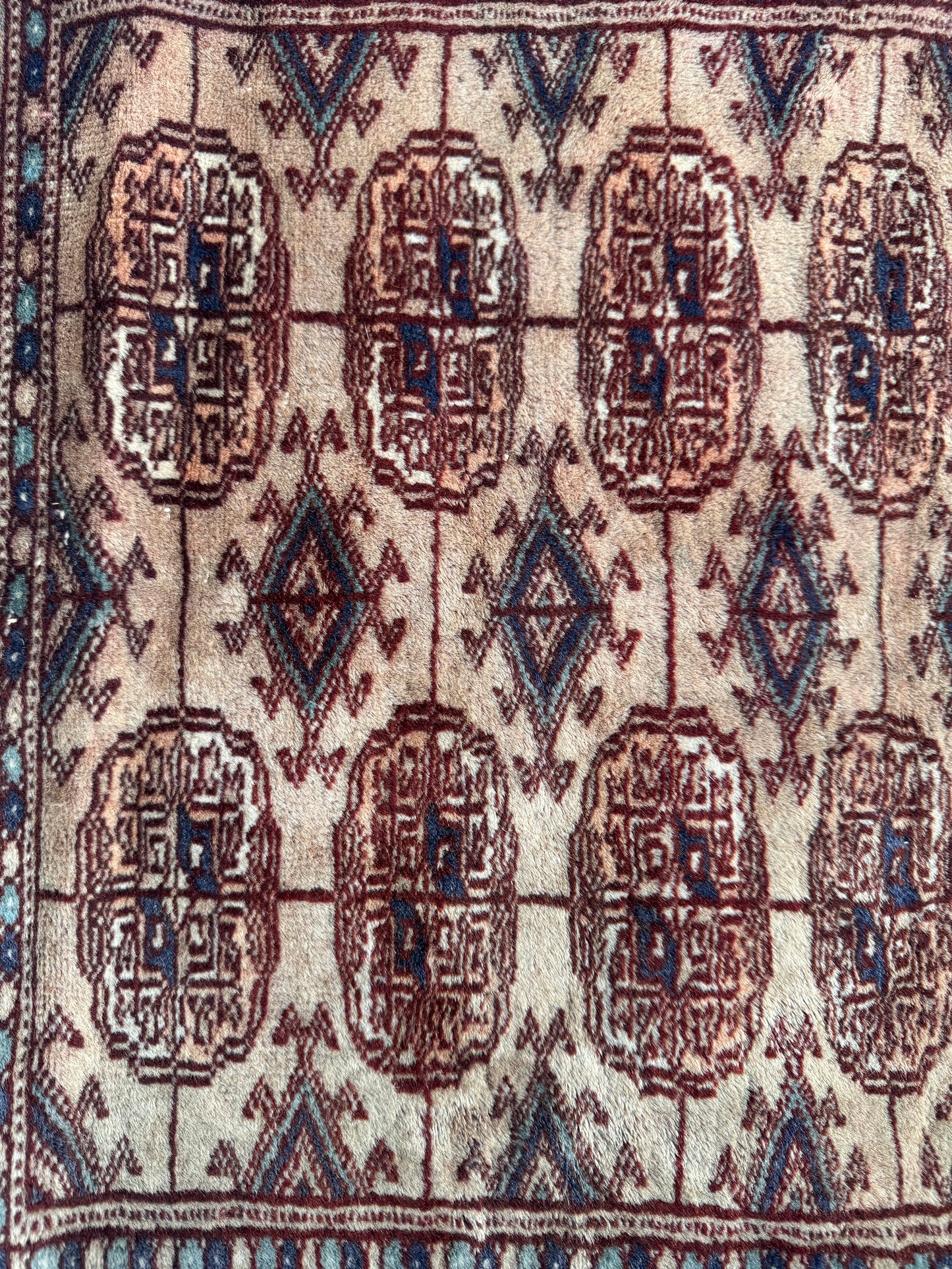 Beautiful Vintage Hand Knotted Tekke Rug