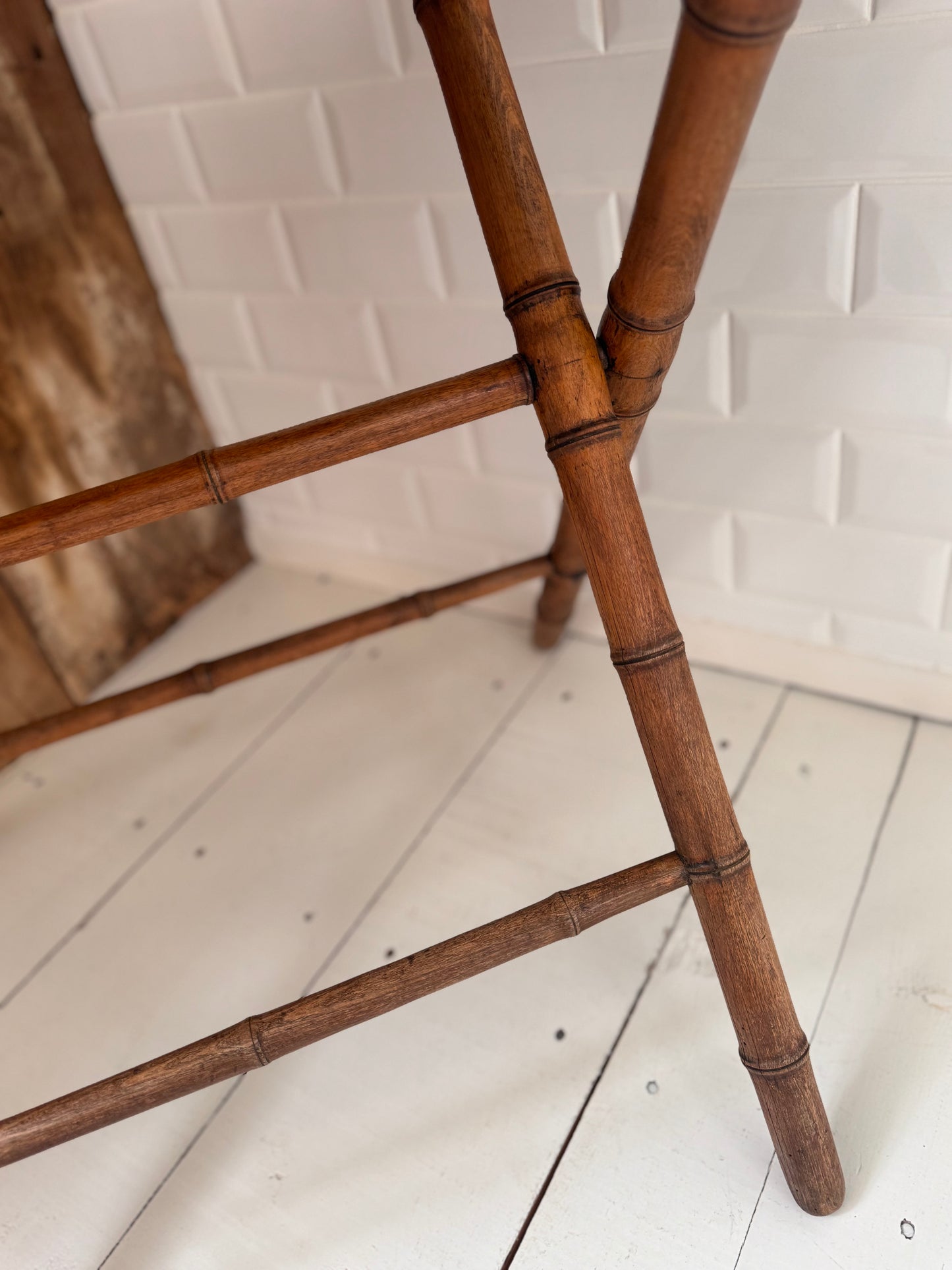 Antique French Faux Bamboo Folding Table