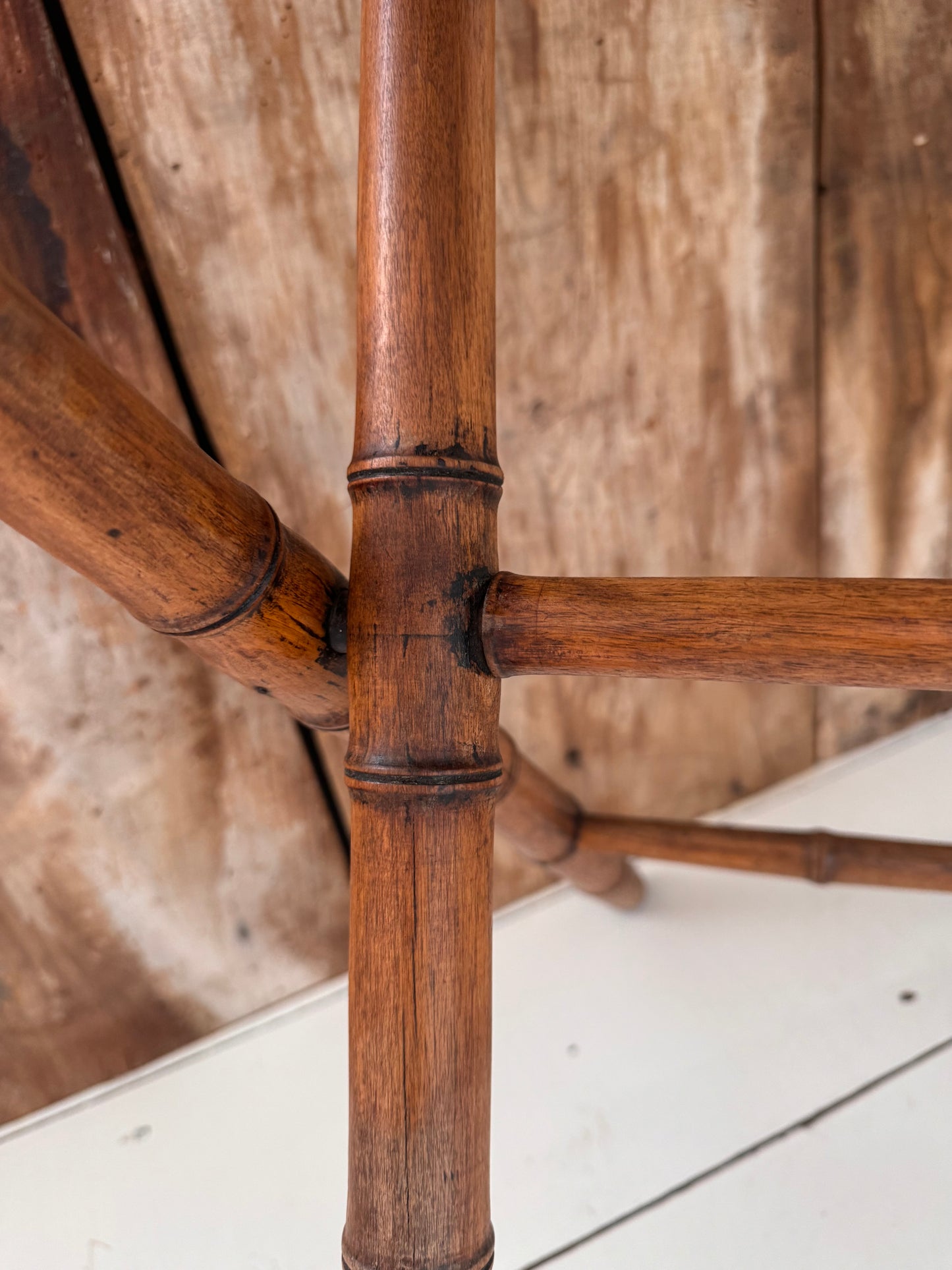 Antique French Faux Bamboo Folding Table