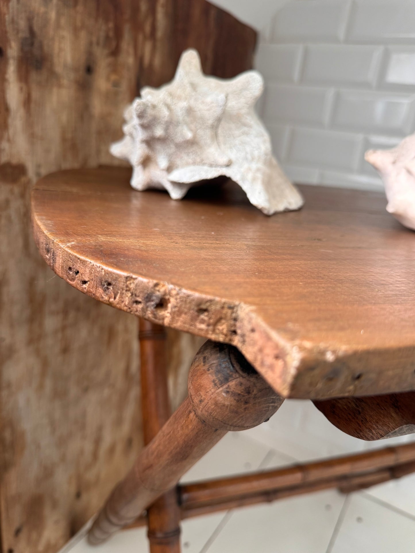 Antique French Faux Bamboo Folding Table