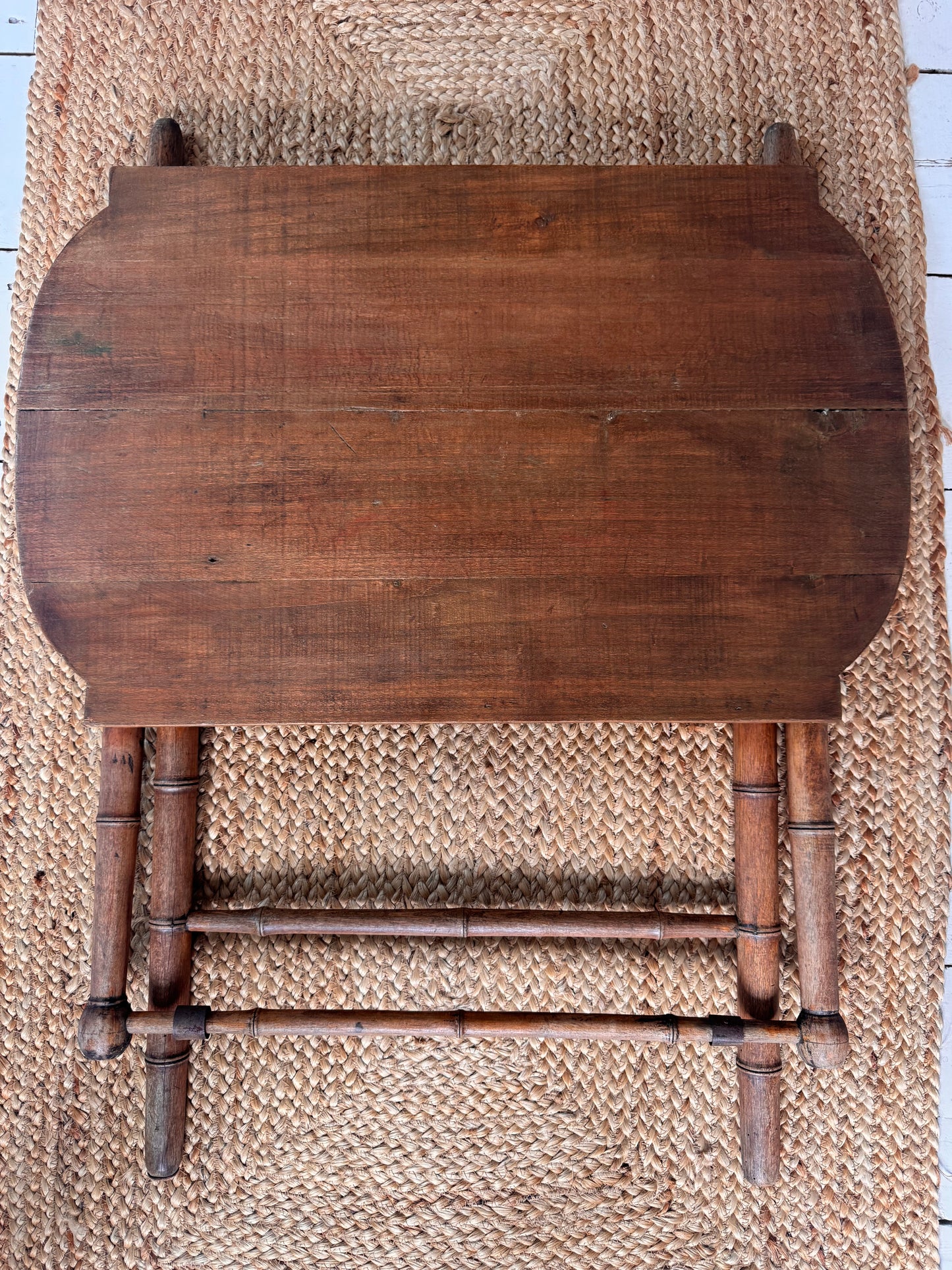 Antique French Faux Bamboo Folding Table