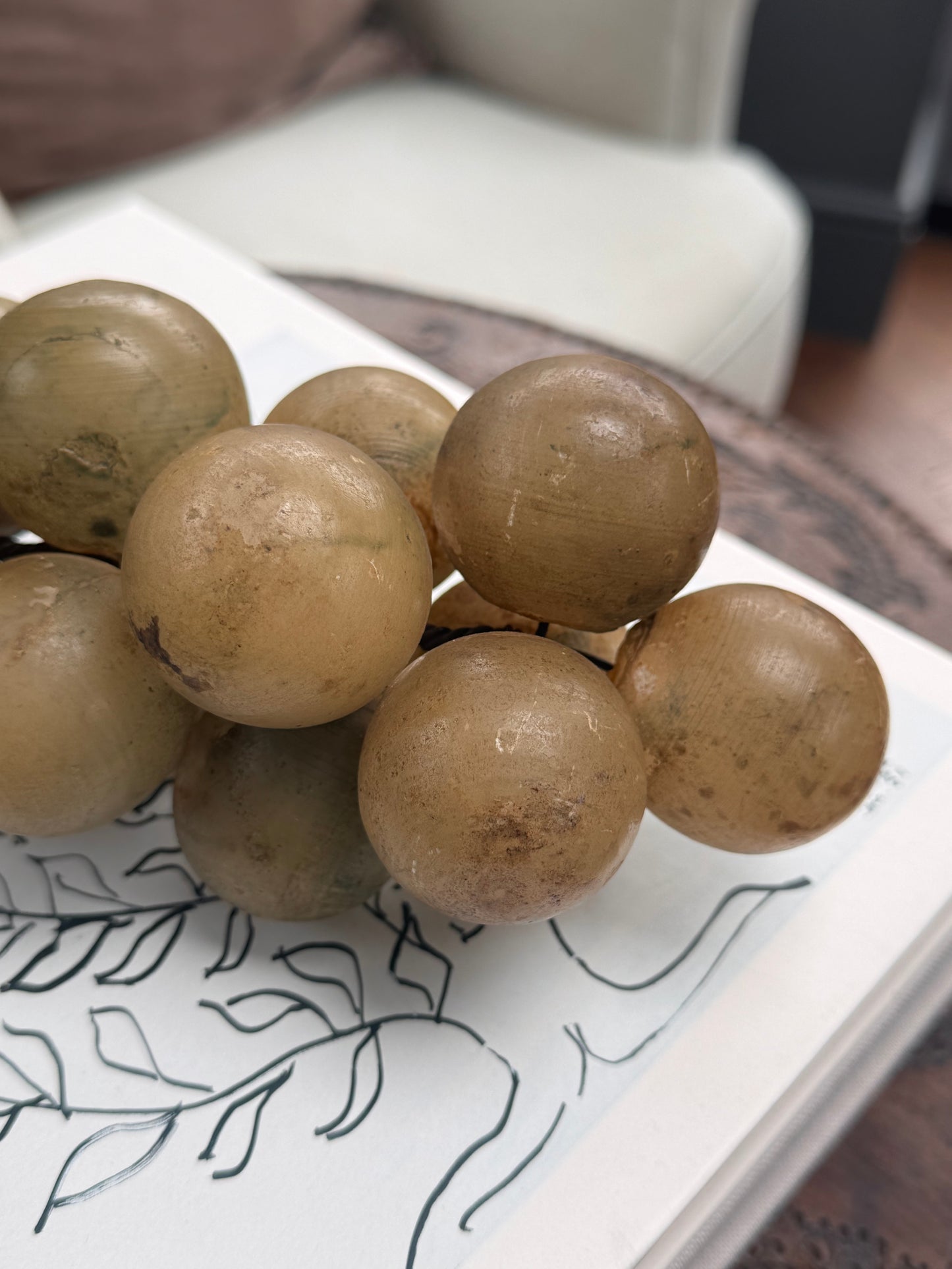 Vintage Large Italian Alabaster Grapes