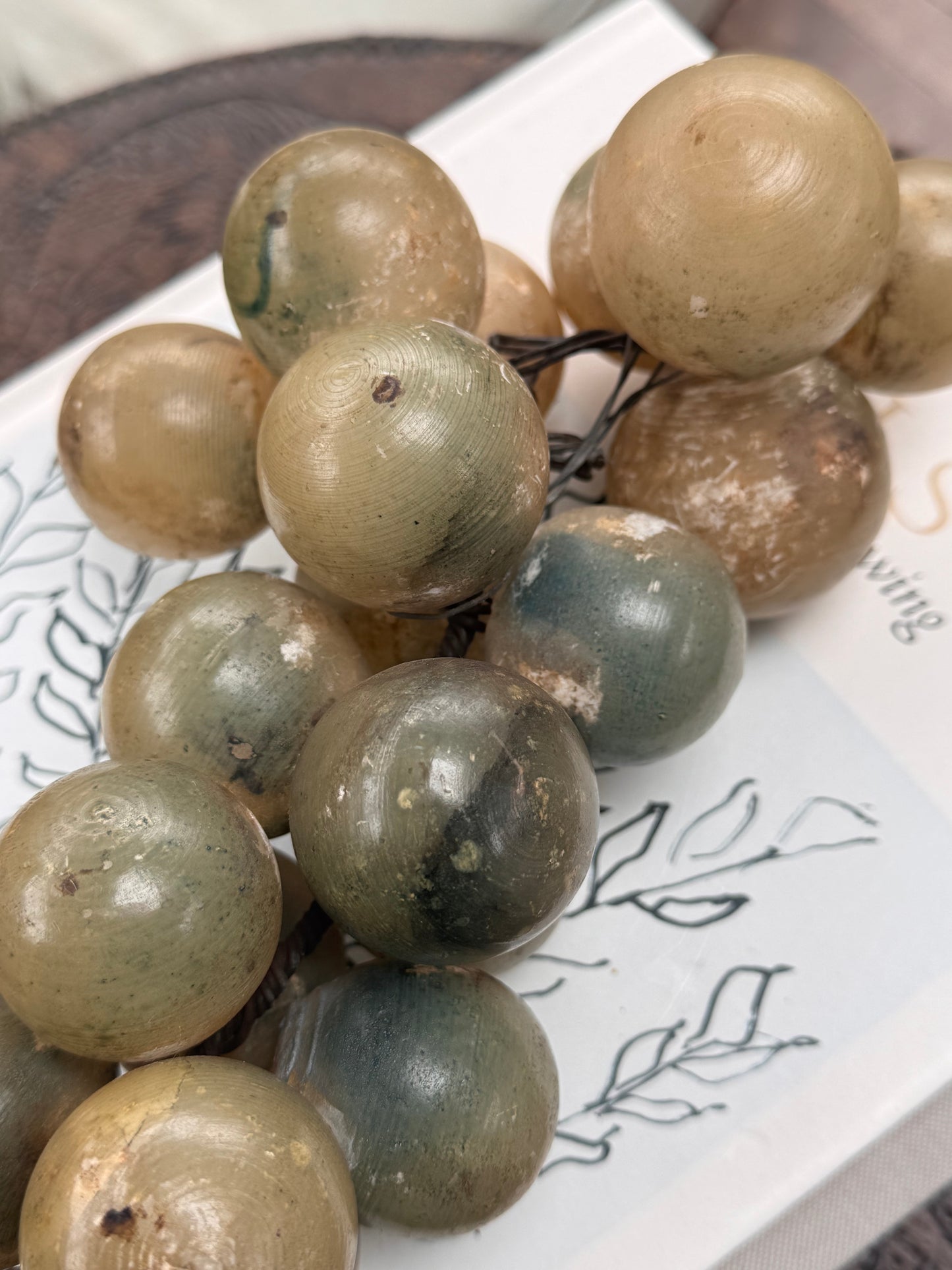 Vintage Large Italian Alabaster Grapes