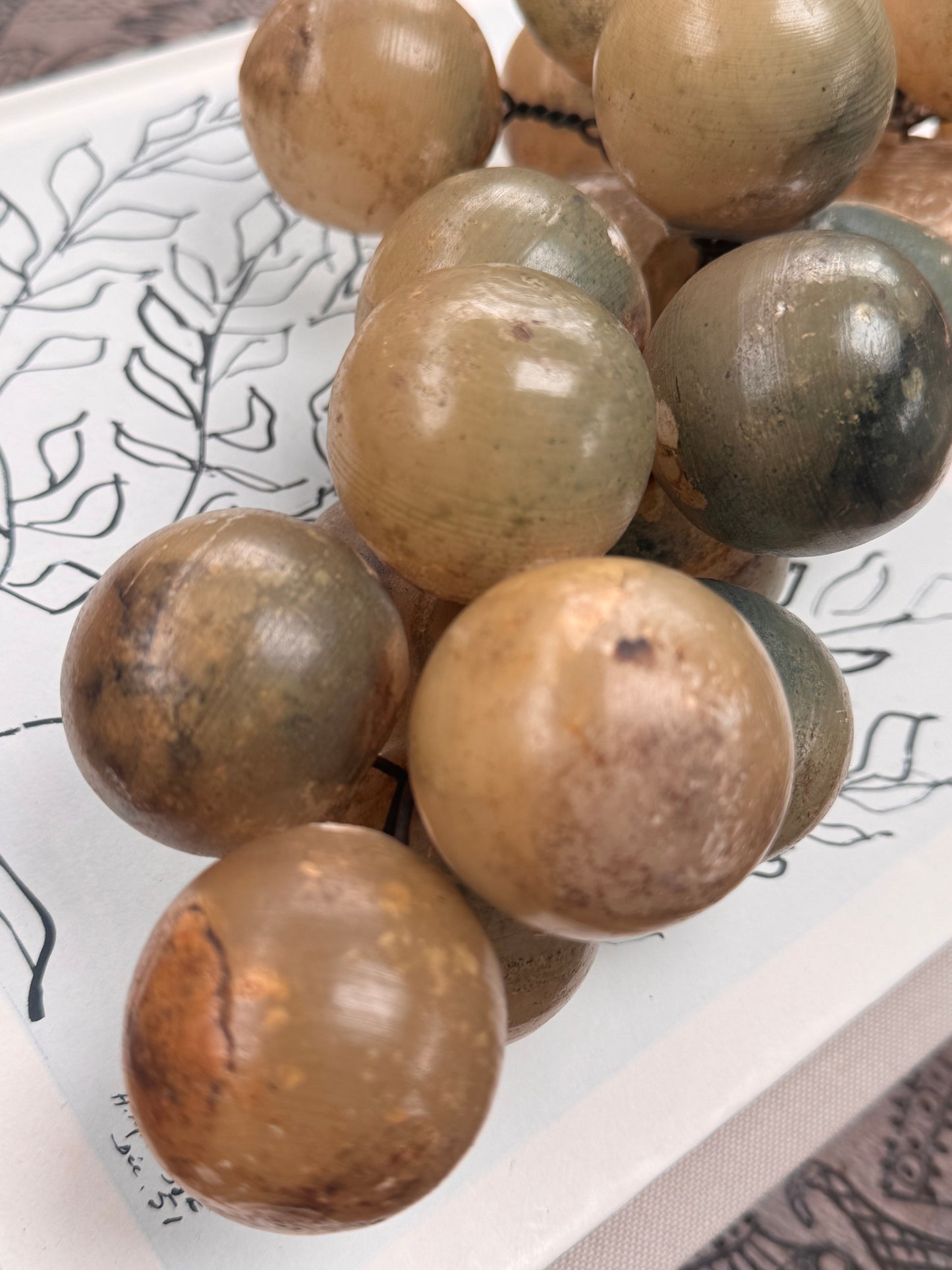 Vintage Large Italian Alabaster Grapes