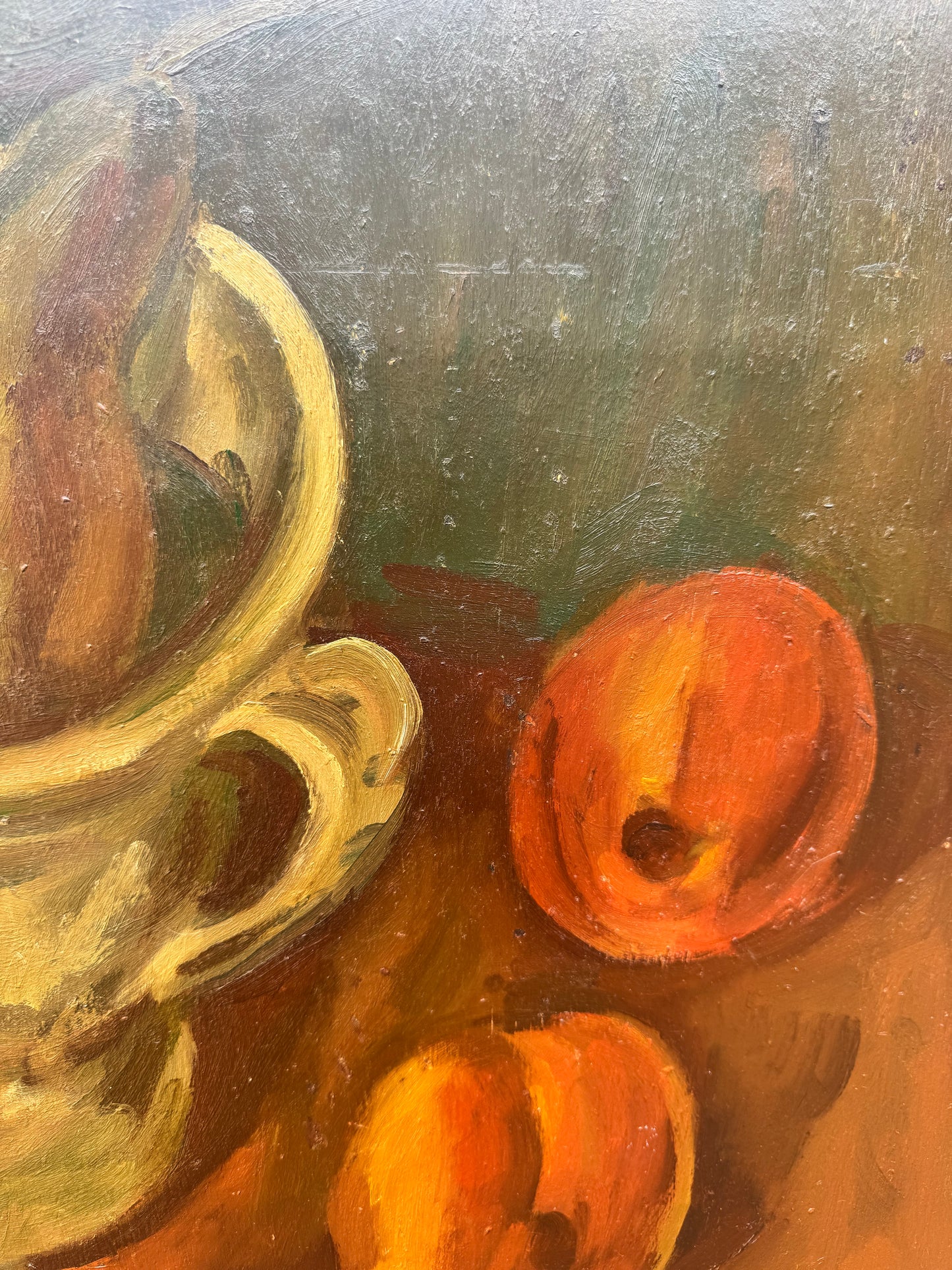 Mid Century British Still Life Oil On Wooden Board