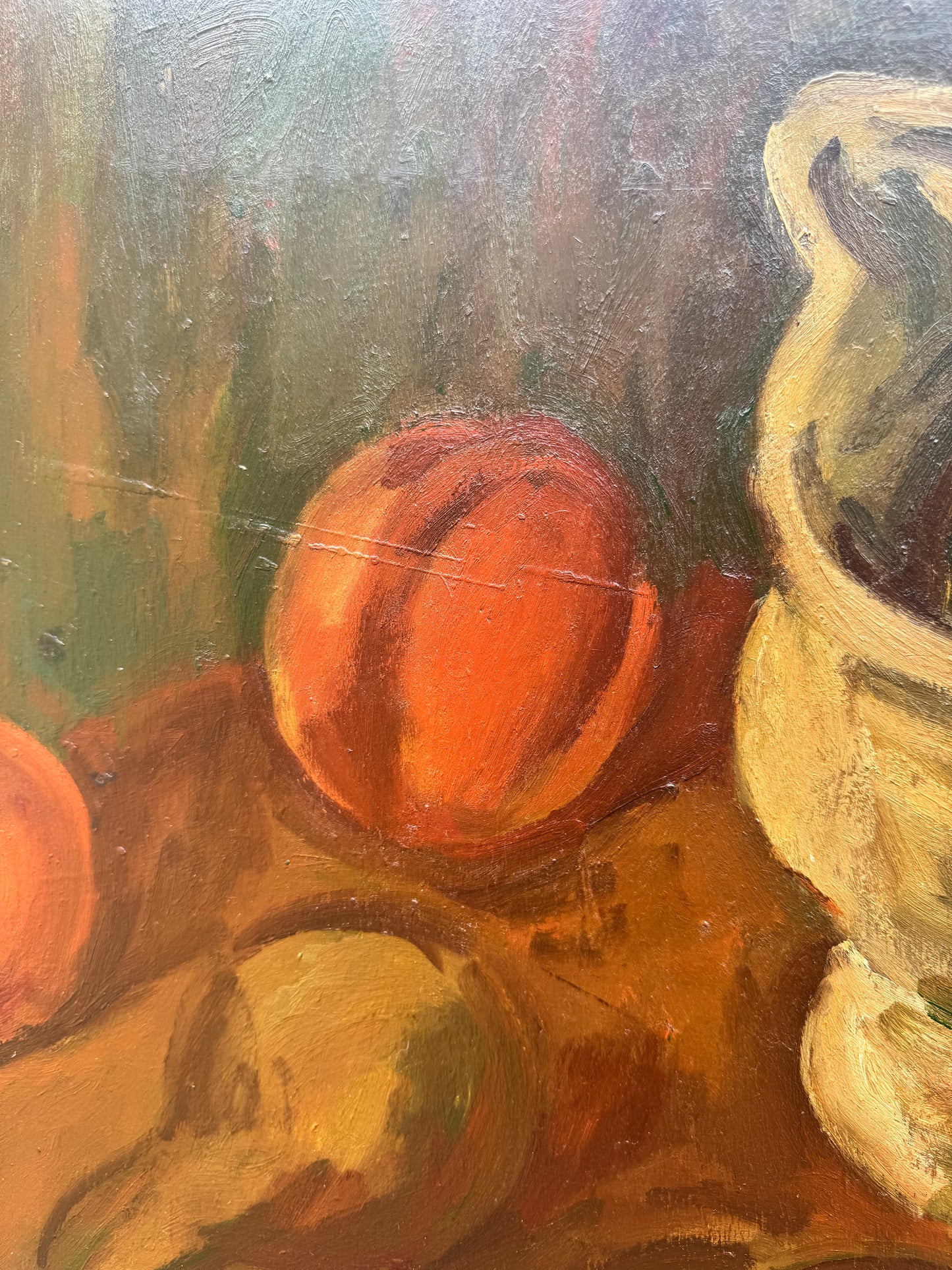 Mid Century British Still Life Oil On Wooden Board