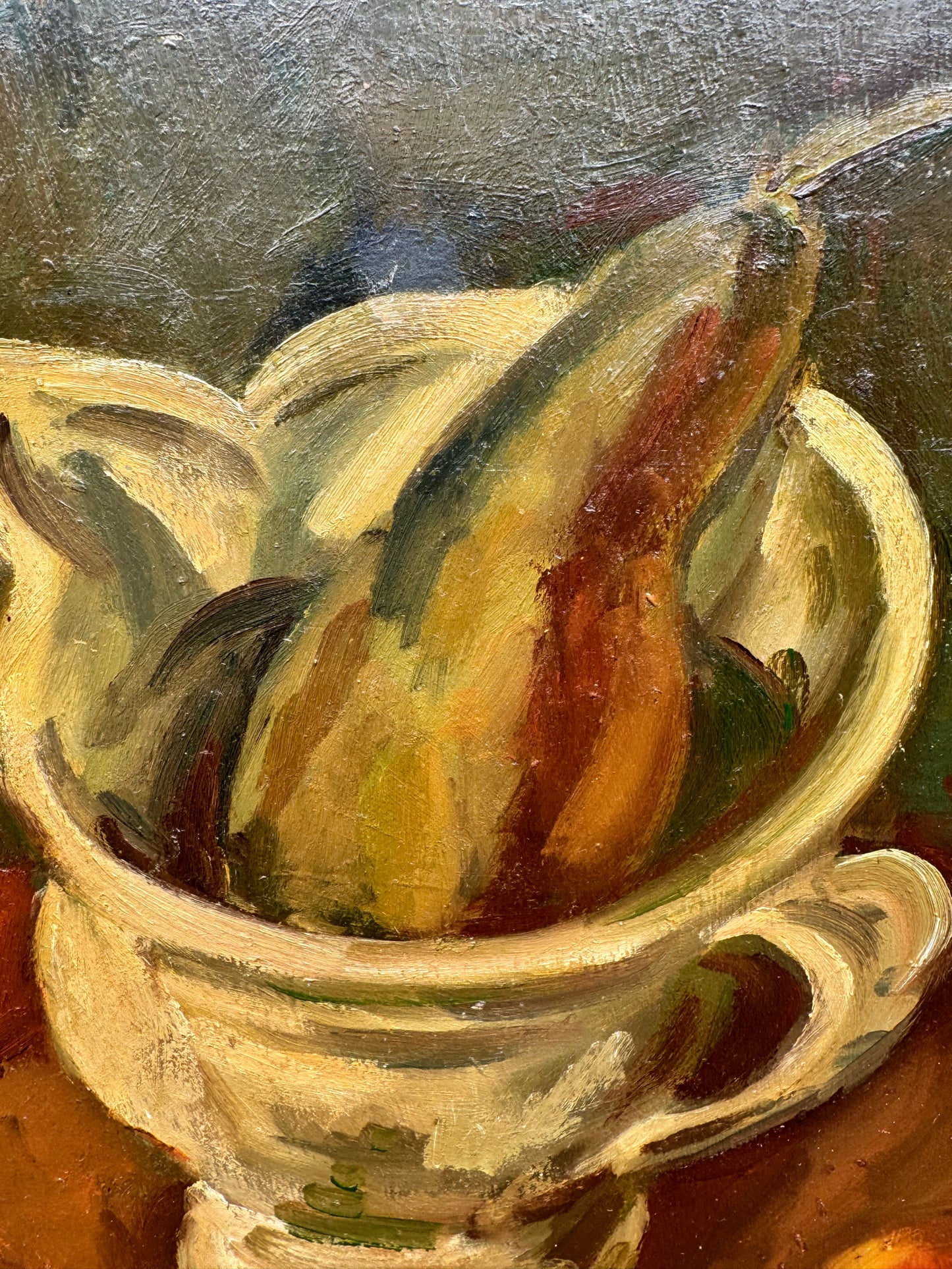 Mid Century British Still Life Oil On Wooden Board