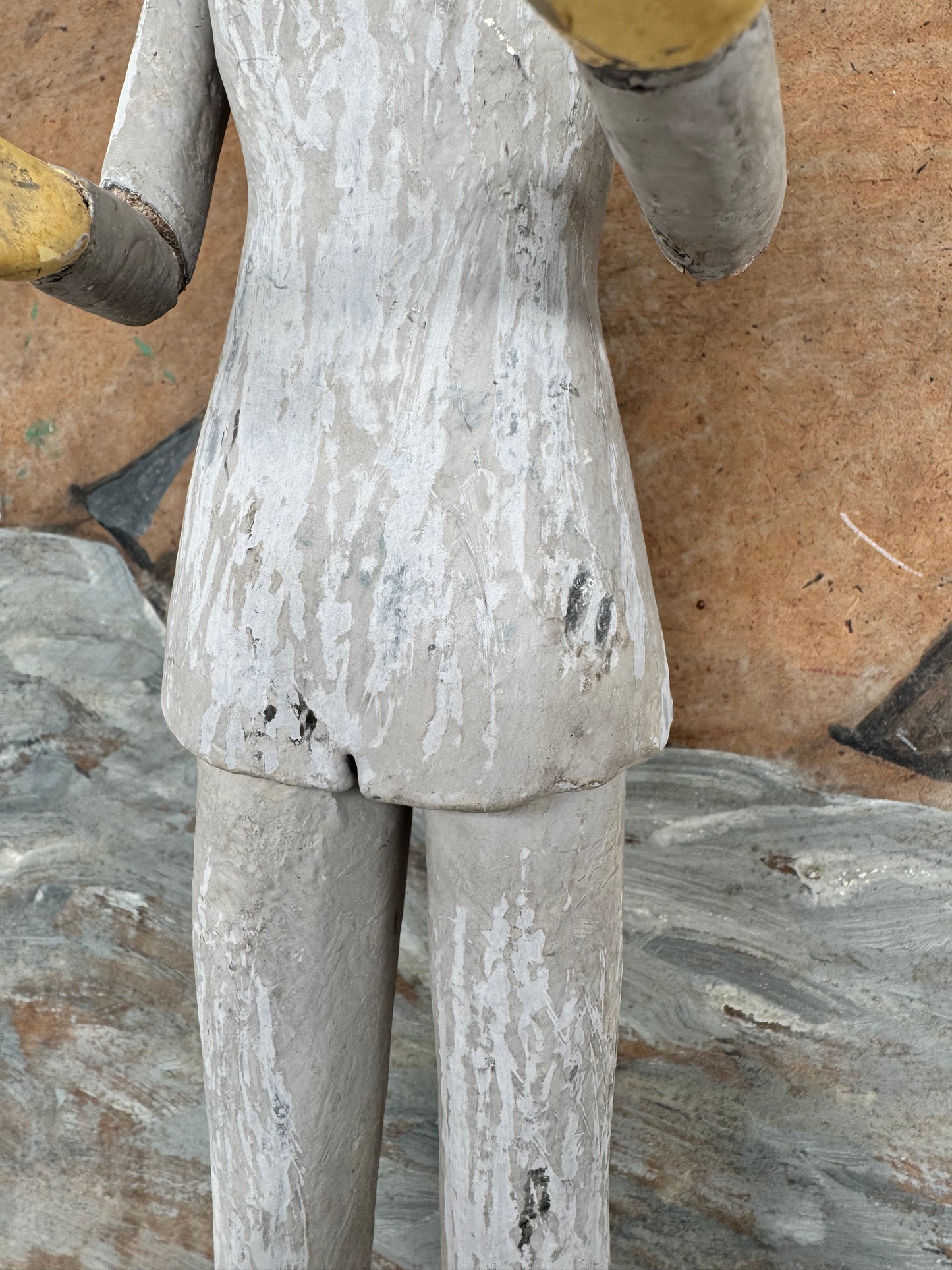 Antique Polychrome Religious Painted Santos Figure