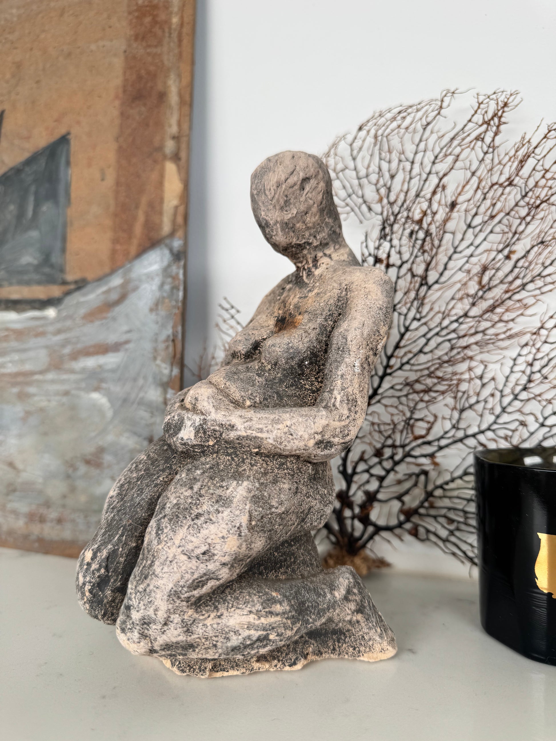 Vintage Plaster Sculpture Female Study