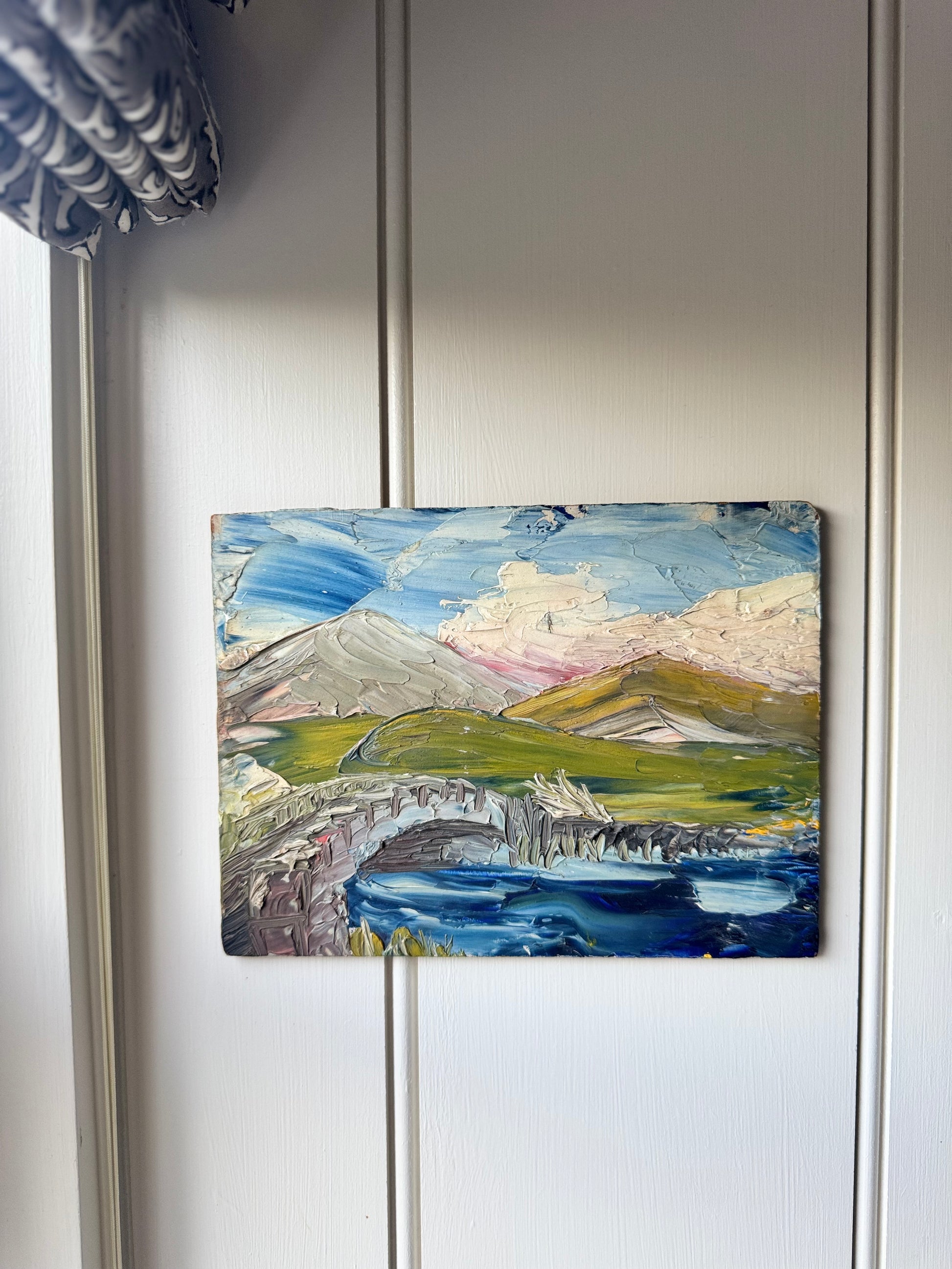 Tiny Vintage Impasto Landscape On Board