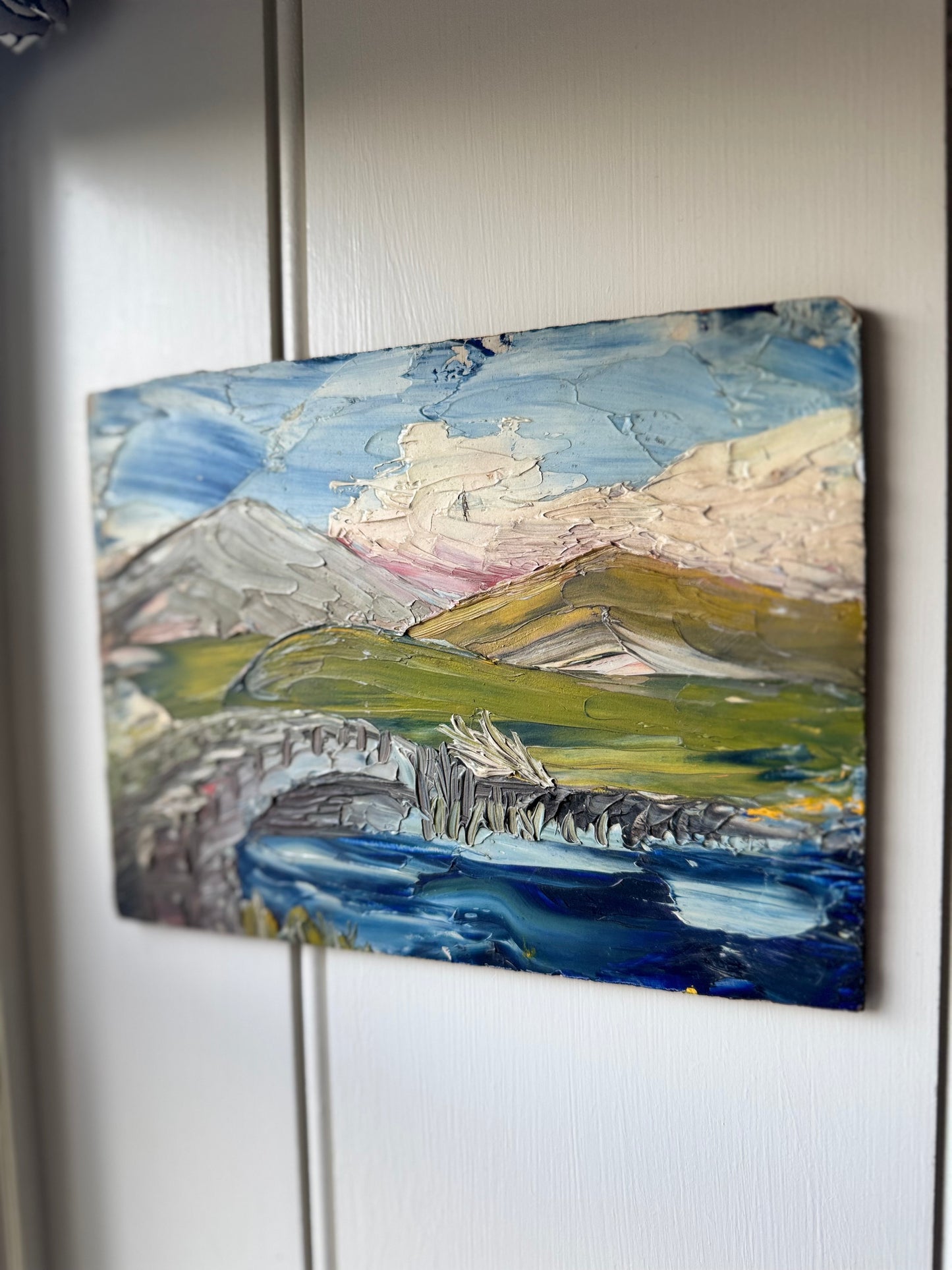 Tiny Vintage Impasto Landscape On Board