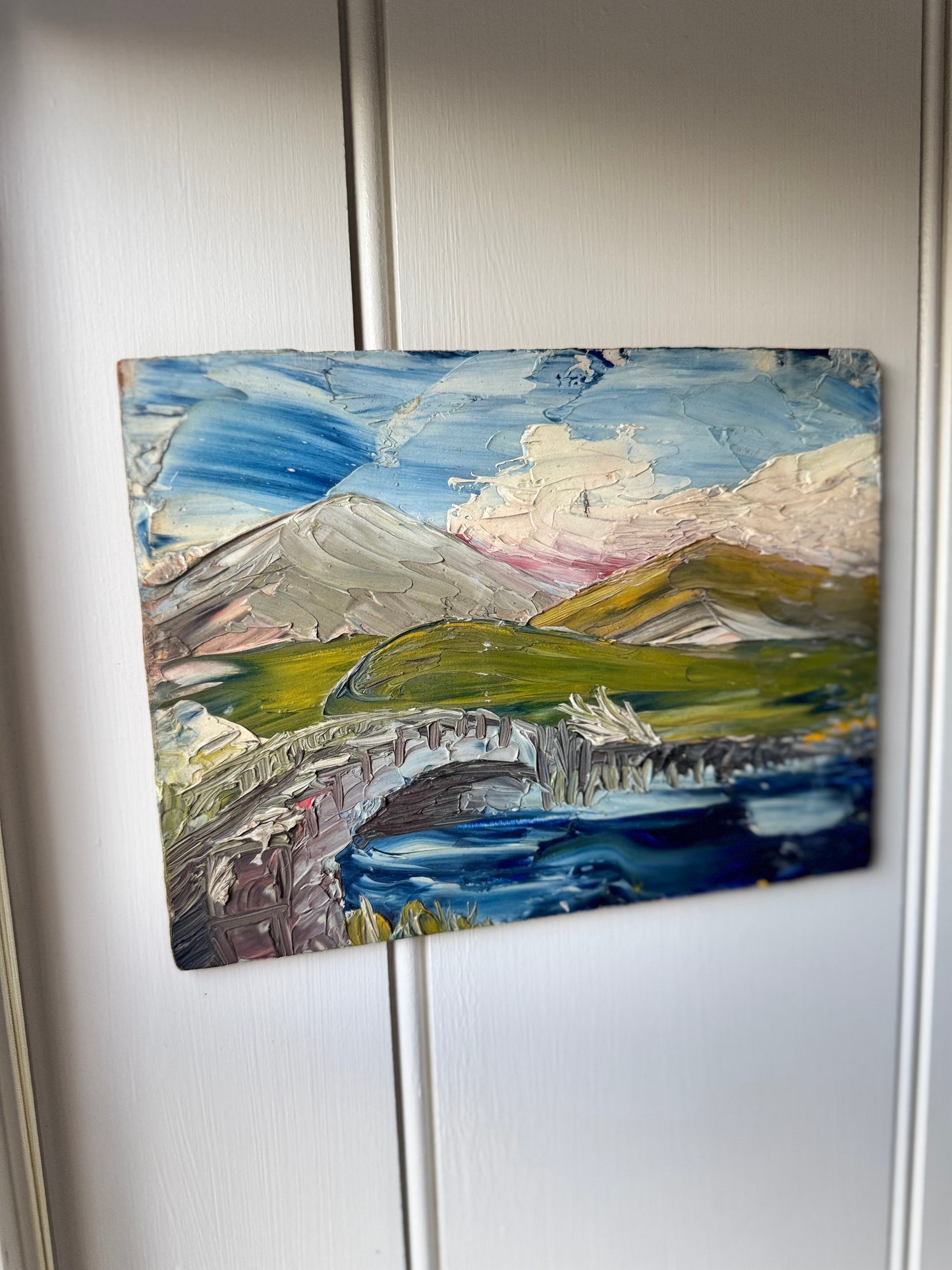 Tiny Vintage Impasto Landscape On Board