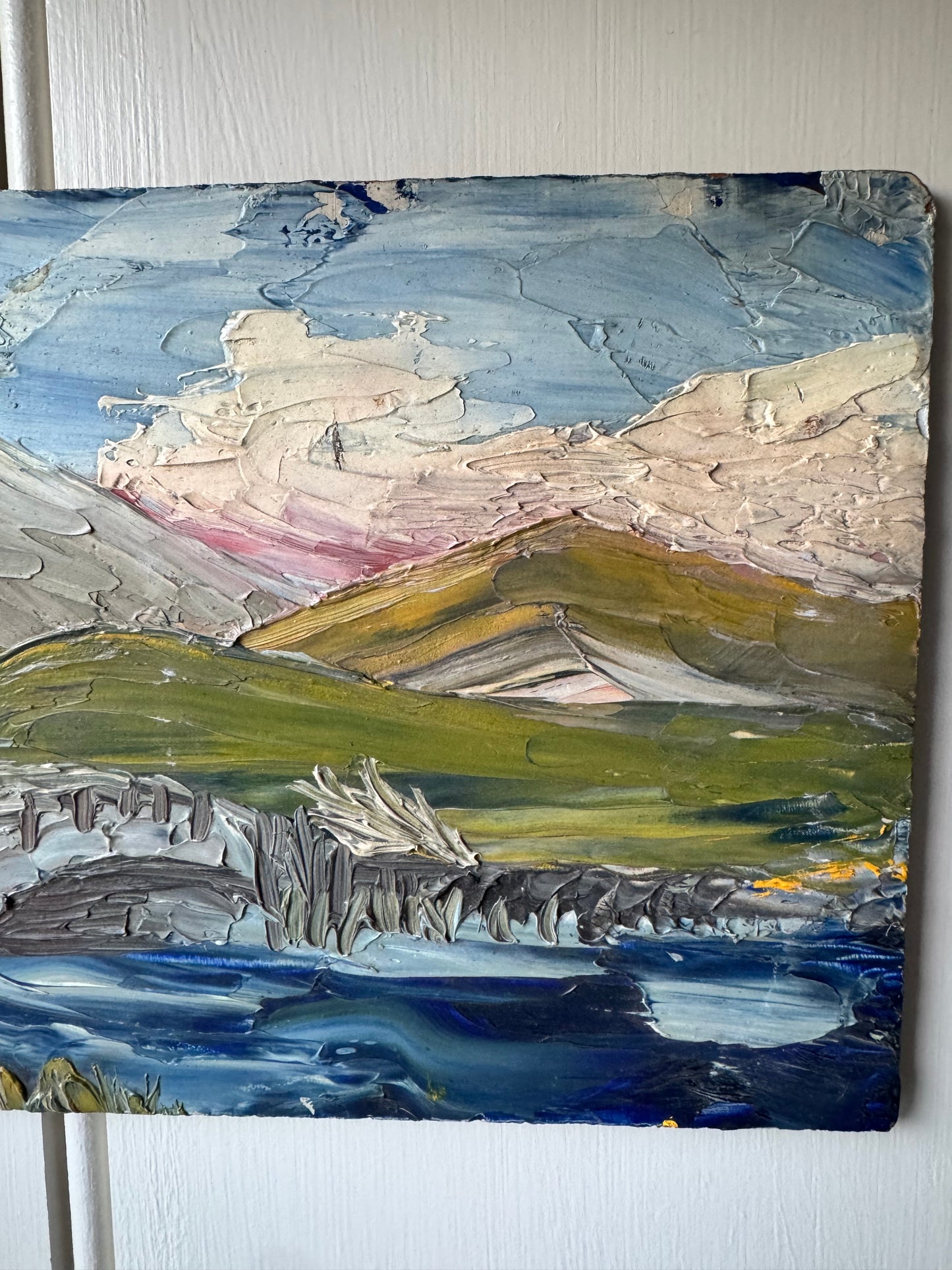 Tiny Vintage Impasto Landscape On Board