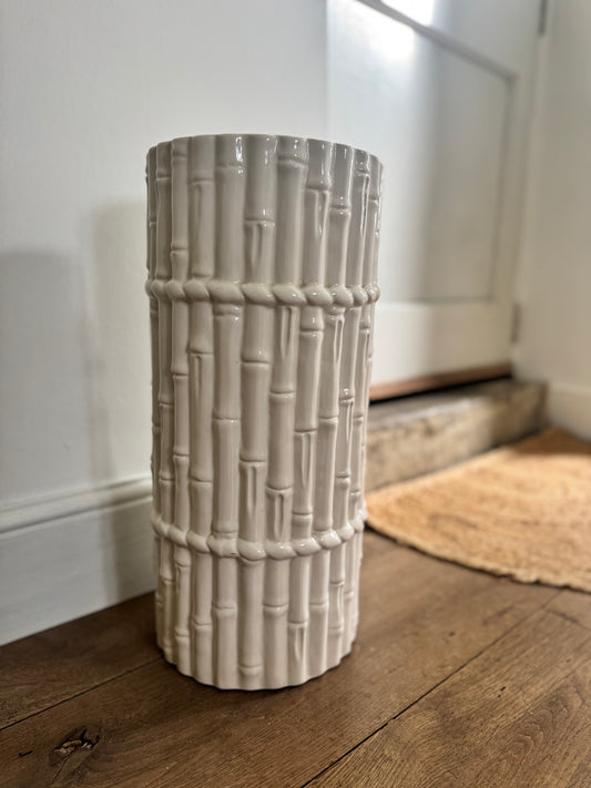 Vintage Faux Bamboo Ceramic Umbrella Stand