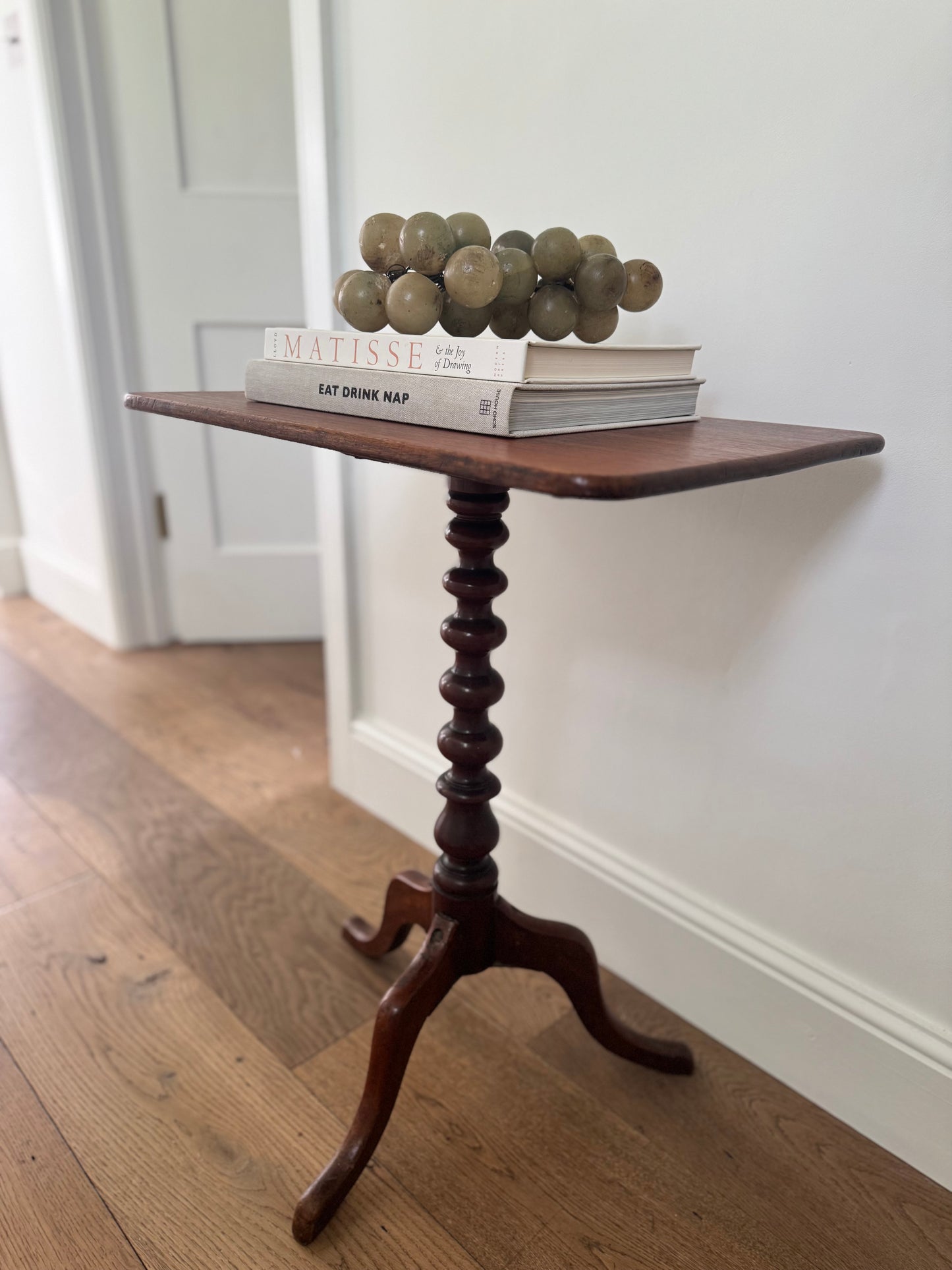 Antique Bobbin Tilt Top Mahogany Side Table
