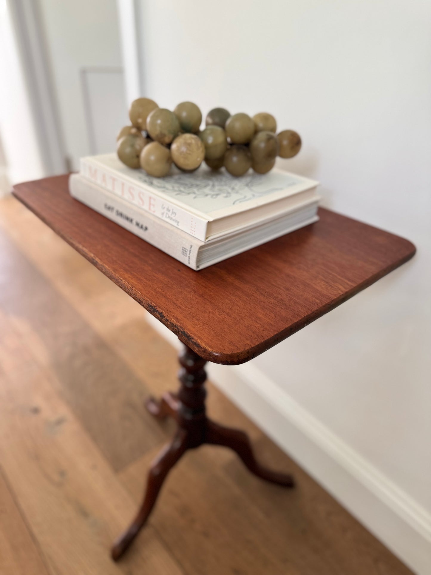Antique Bobbin Tilt Top Mahogany Side Table