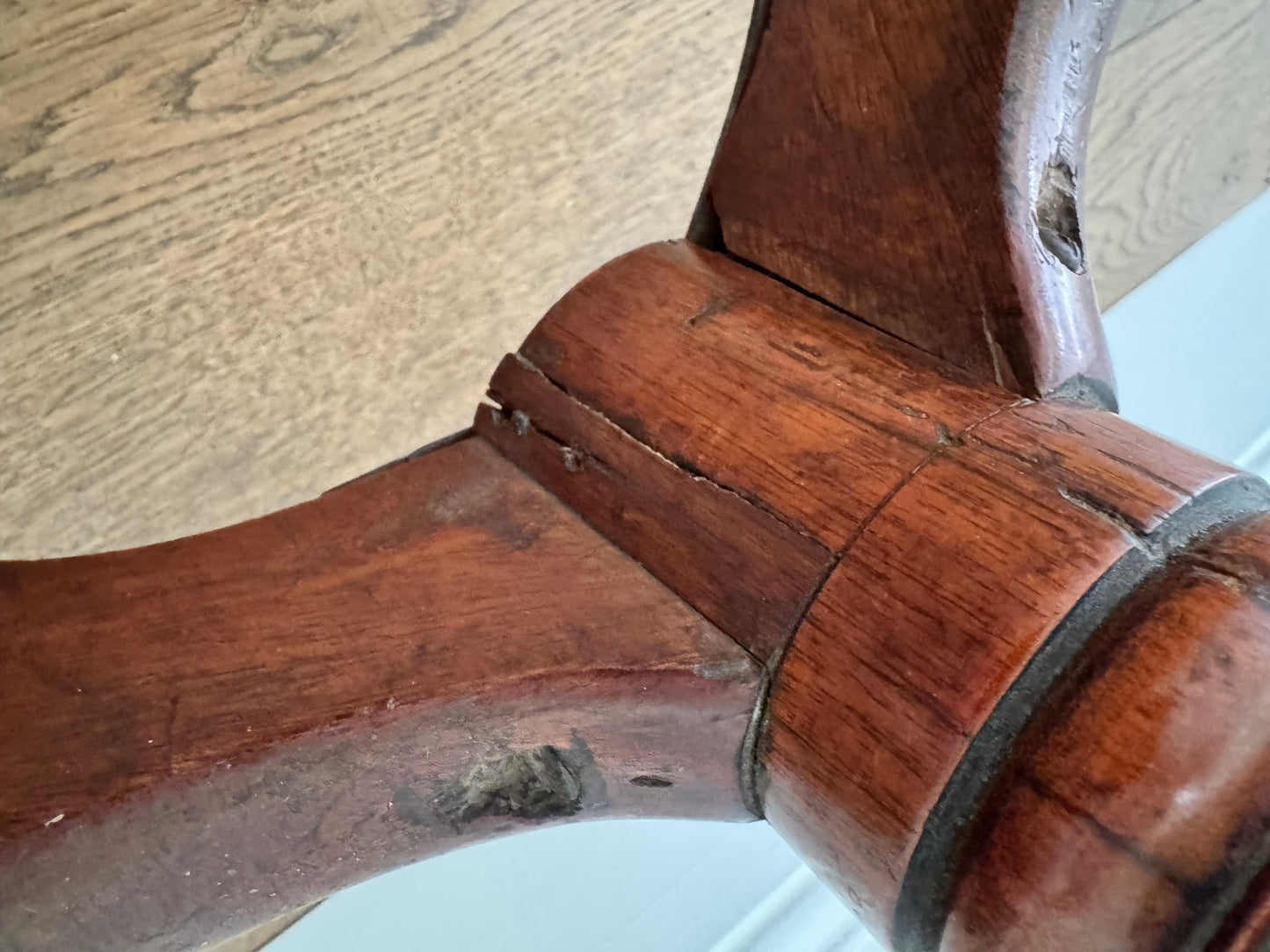 Antique Bobbin Tilt Top Mahogany Side Table