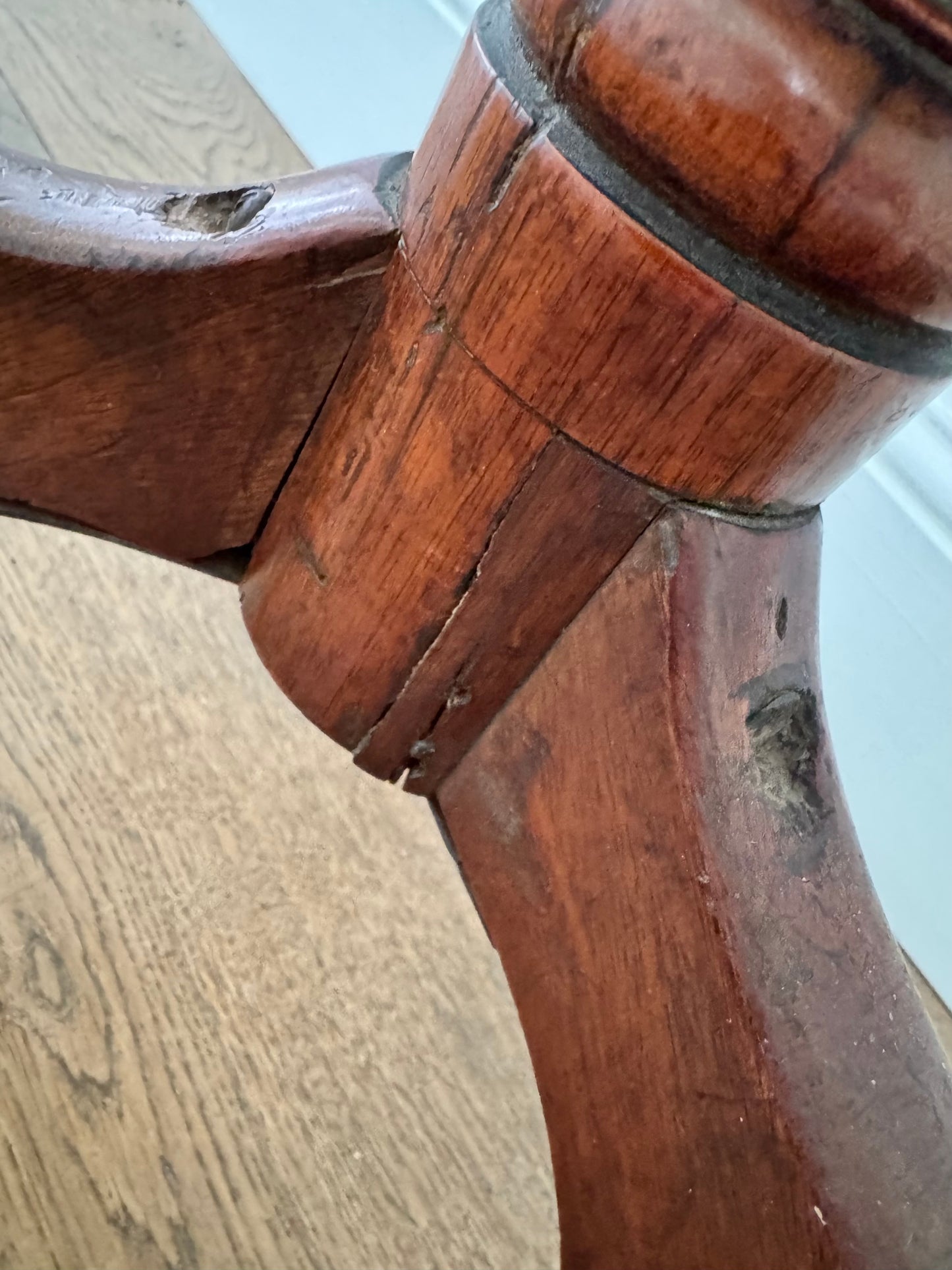 Antique Bobbin Tilt Top Mahogany Side Table