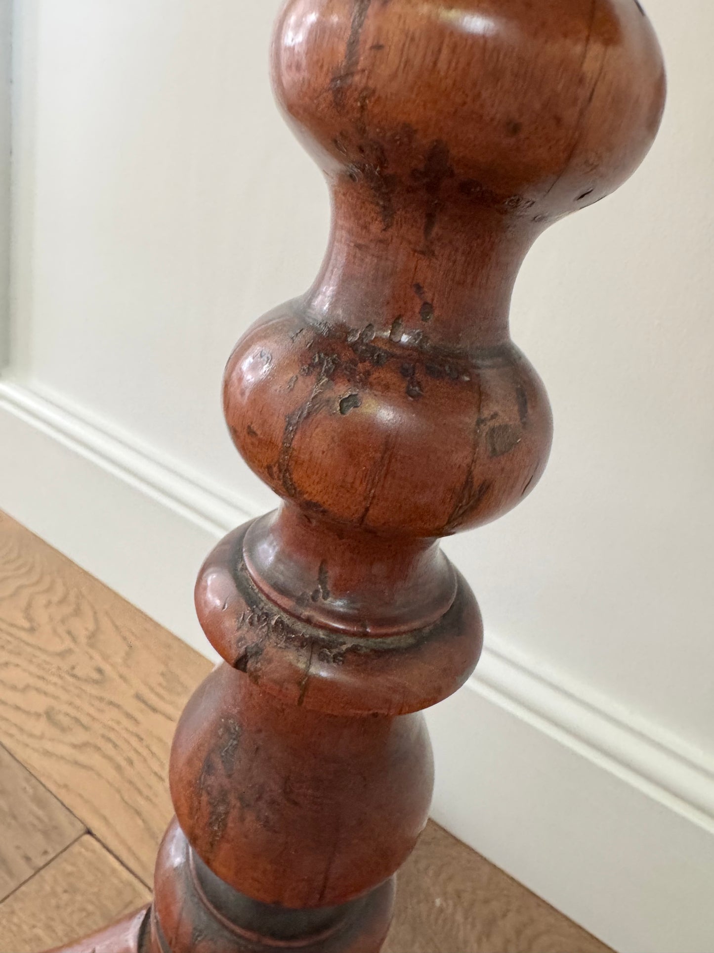 Antique Bobbin Tilt Top Mahogany Side Table