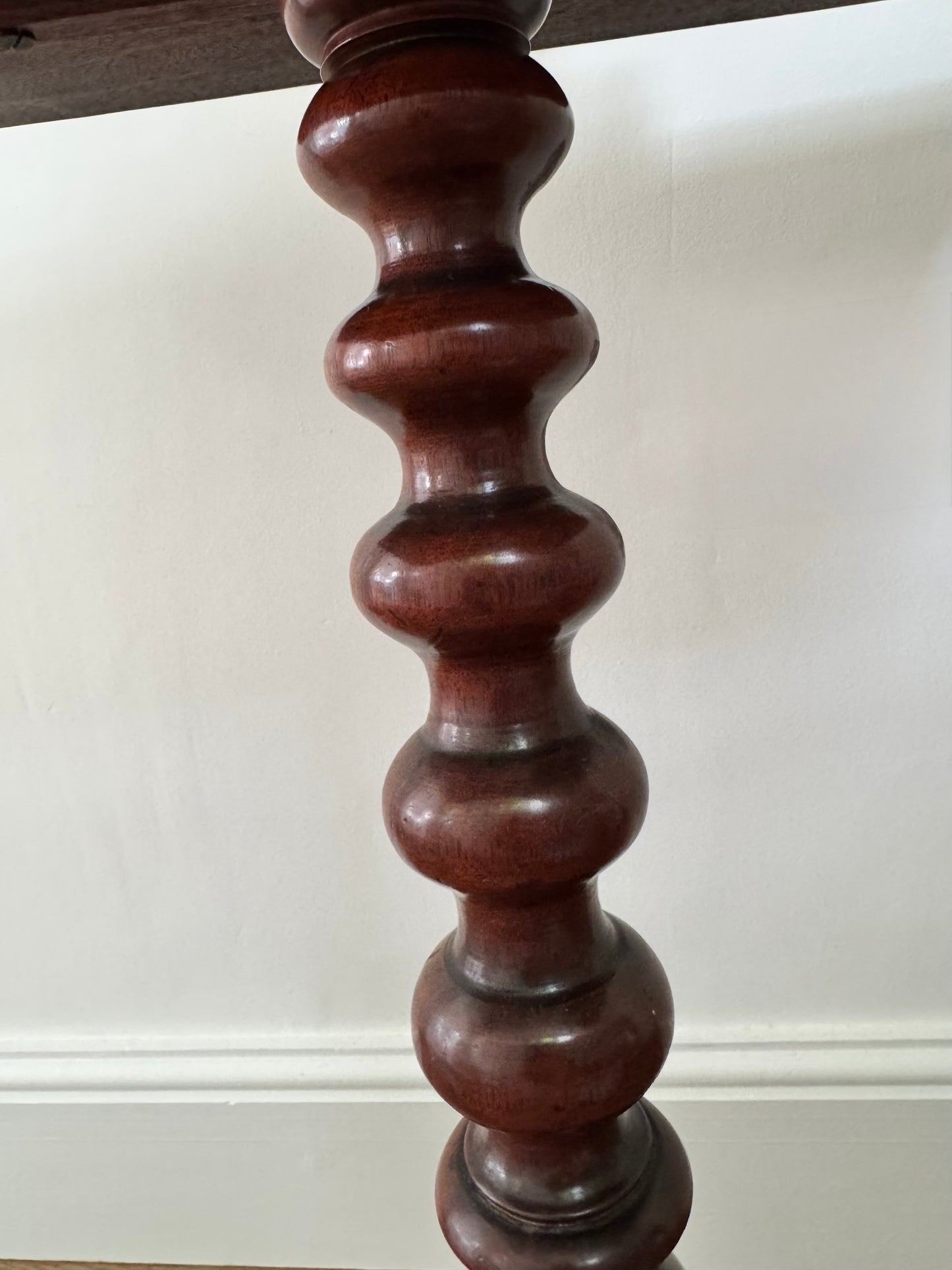 Antique Bobbin Tilt Top Mahogany Side Table
