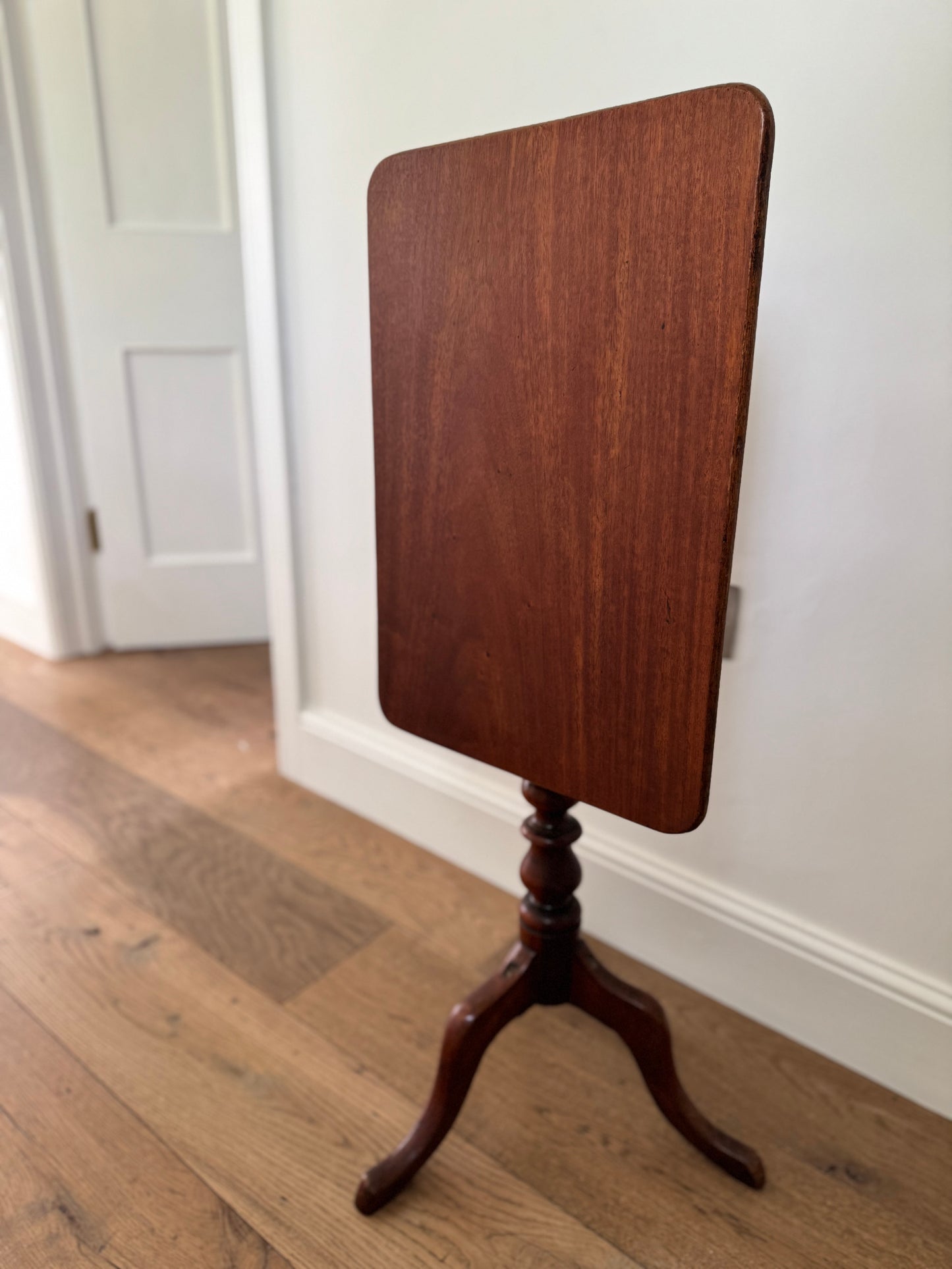 Antique Bobbin Tilt Top Mahogany Side Table