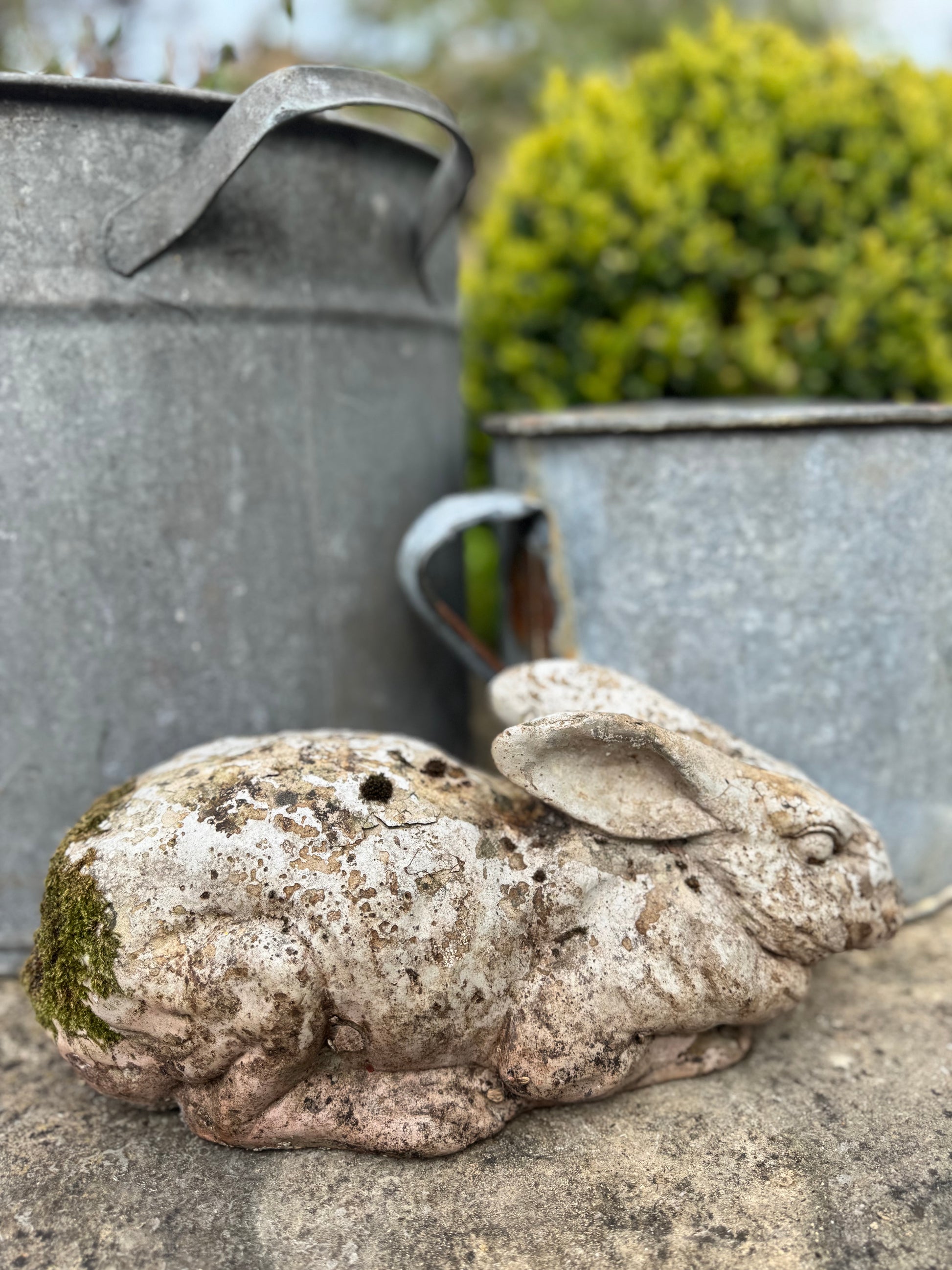 Vintage Weathered Rabbit Sculpture