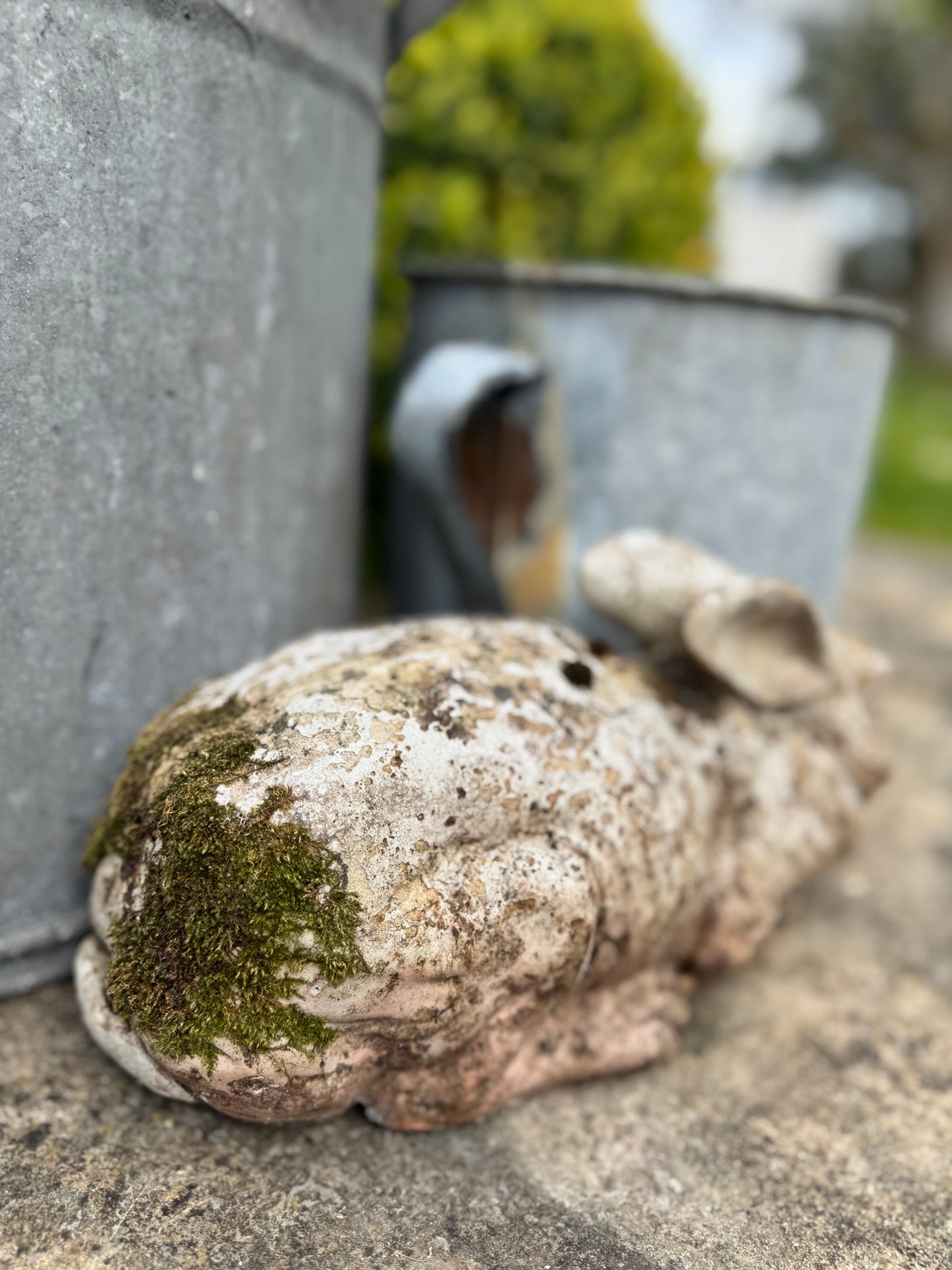 Vintage Weathered Rabbit Sculpture