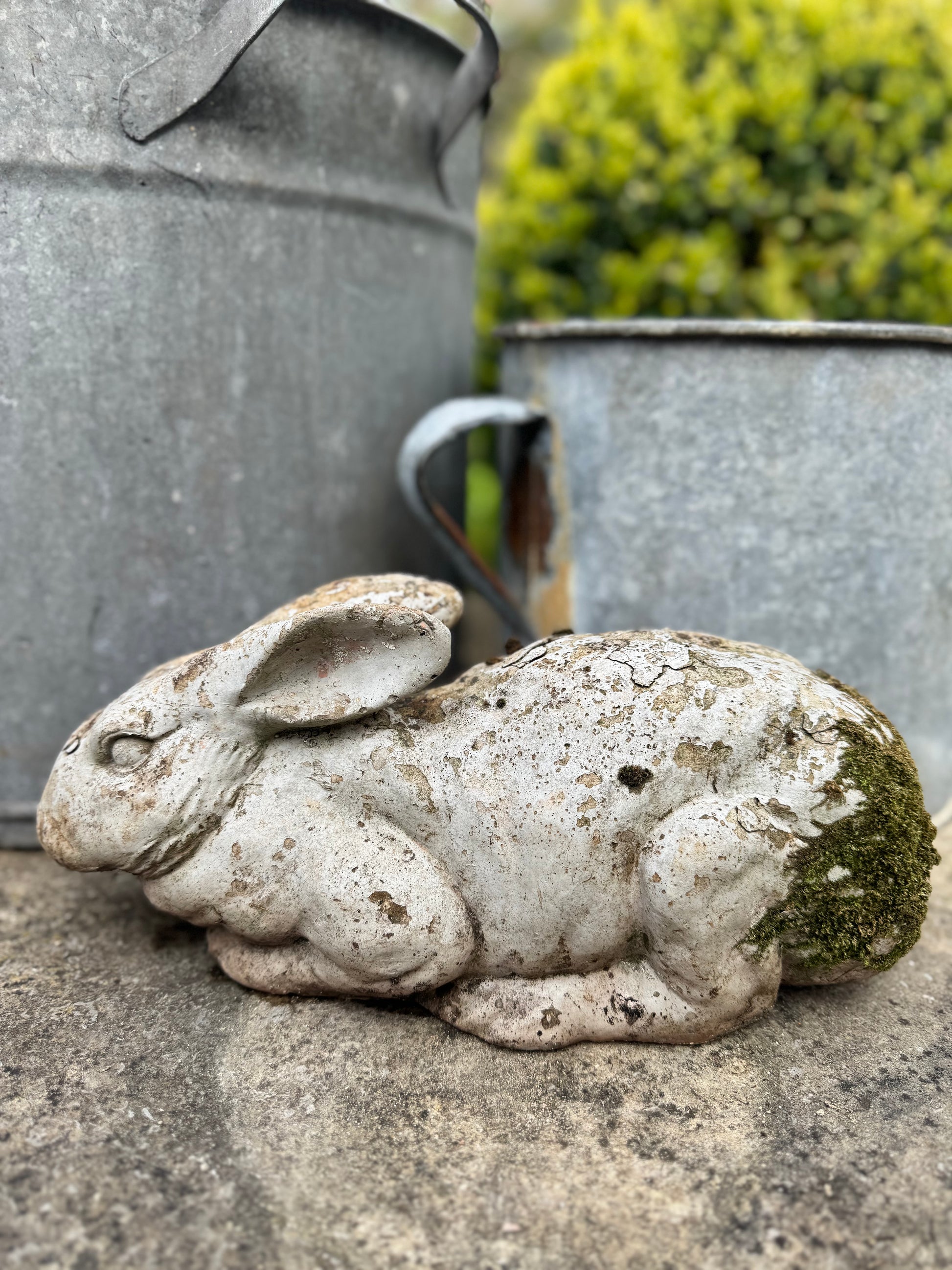 Vintage Weathered Rabbit Sculpture