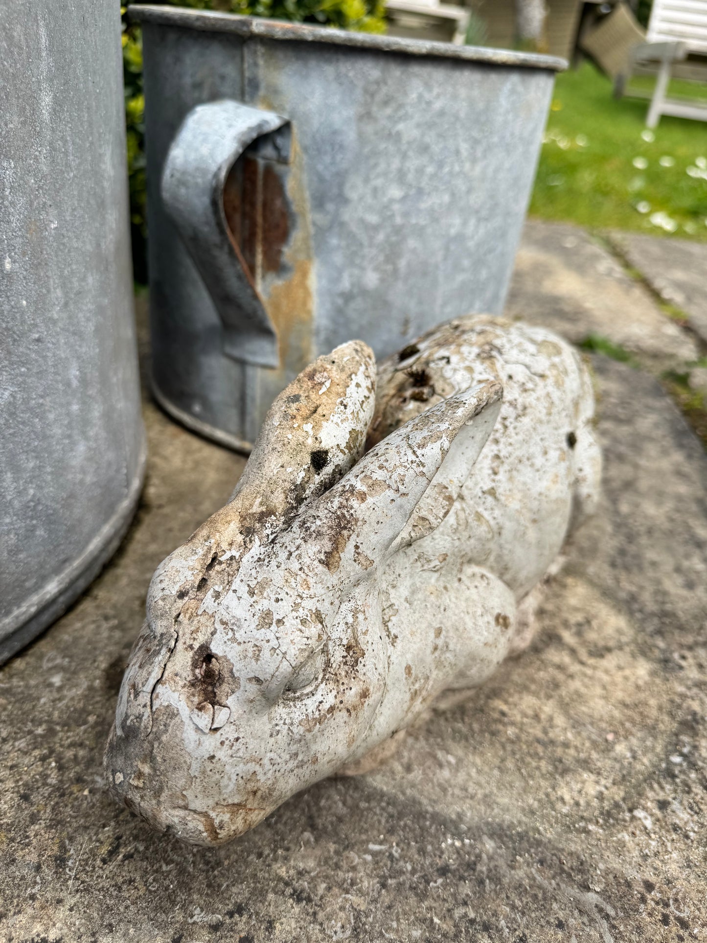 Vintage Weathered Rabbit Sculpture