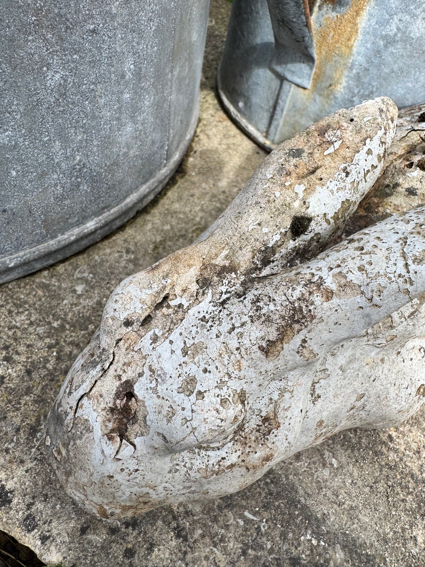 Vintage Weathered Rabbit Sculpture