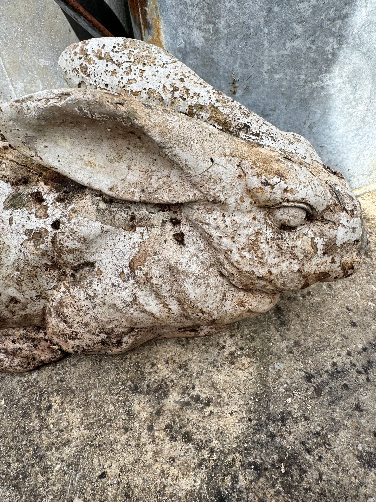 Vintage Weathered Rabbit Sculpture