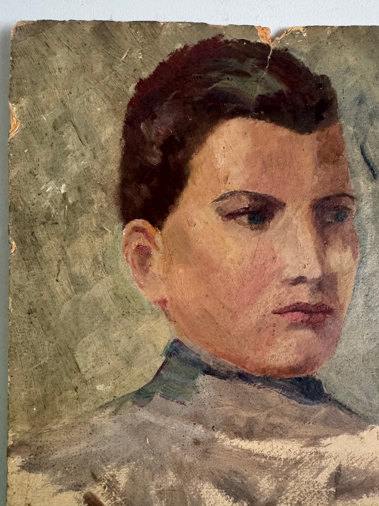Vintage French Portrait On Board