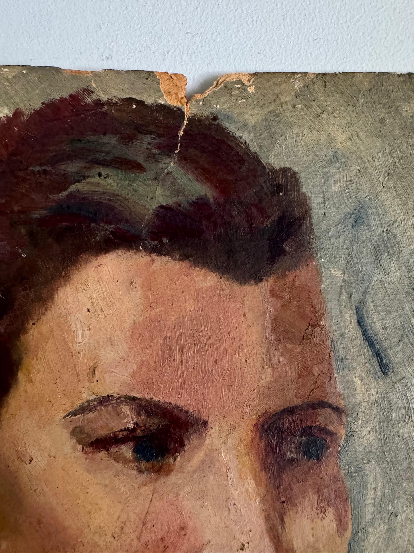 Vintage French Portrait On Board