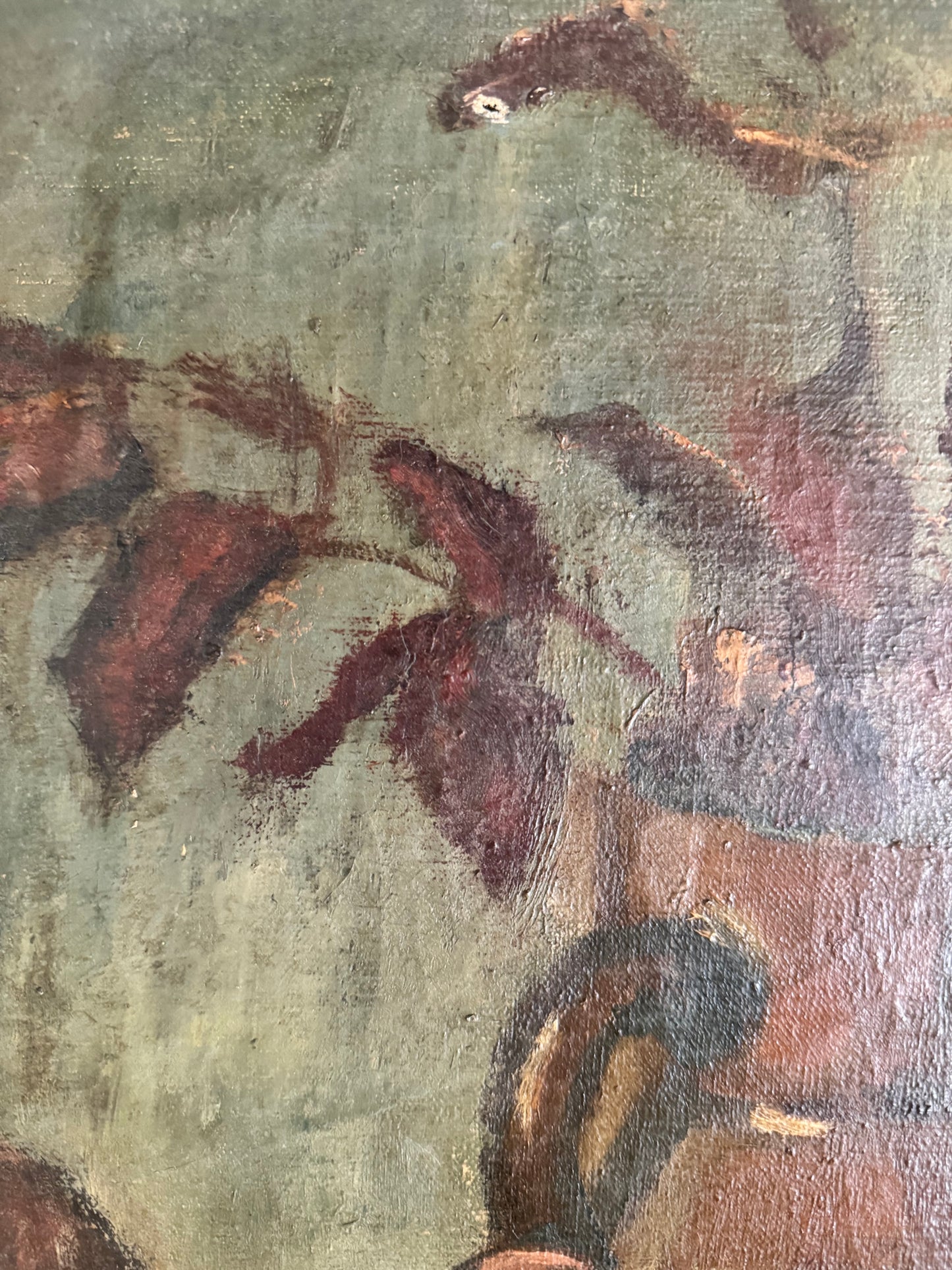 Large Vintage Oil On Canvas French Still Life