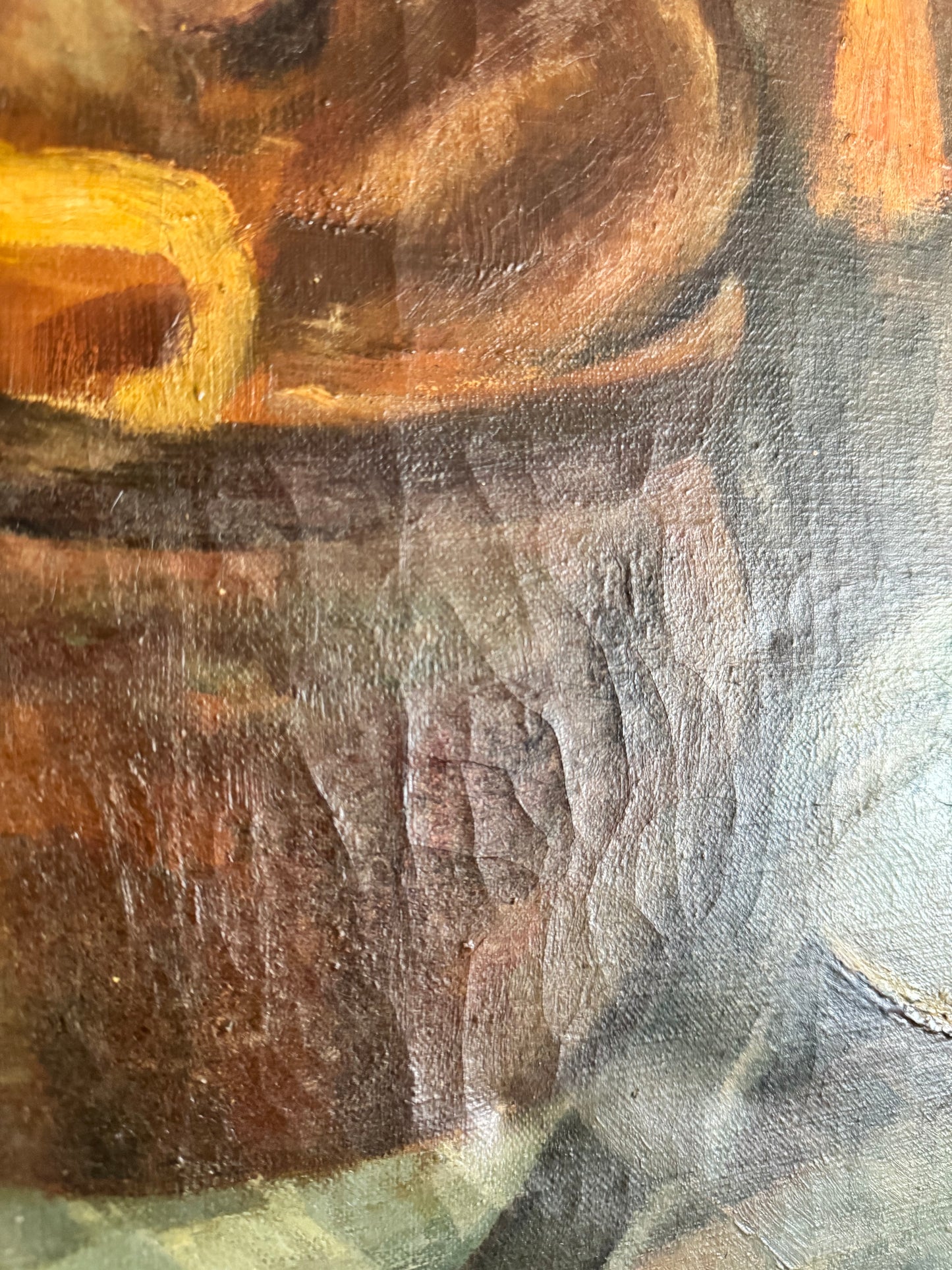Large Vintage Oil On Canvas French Still Life