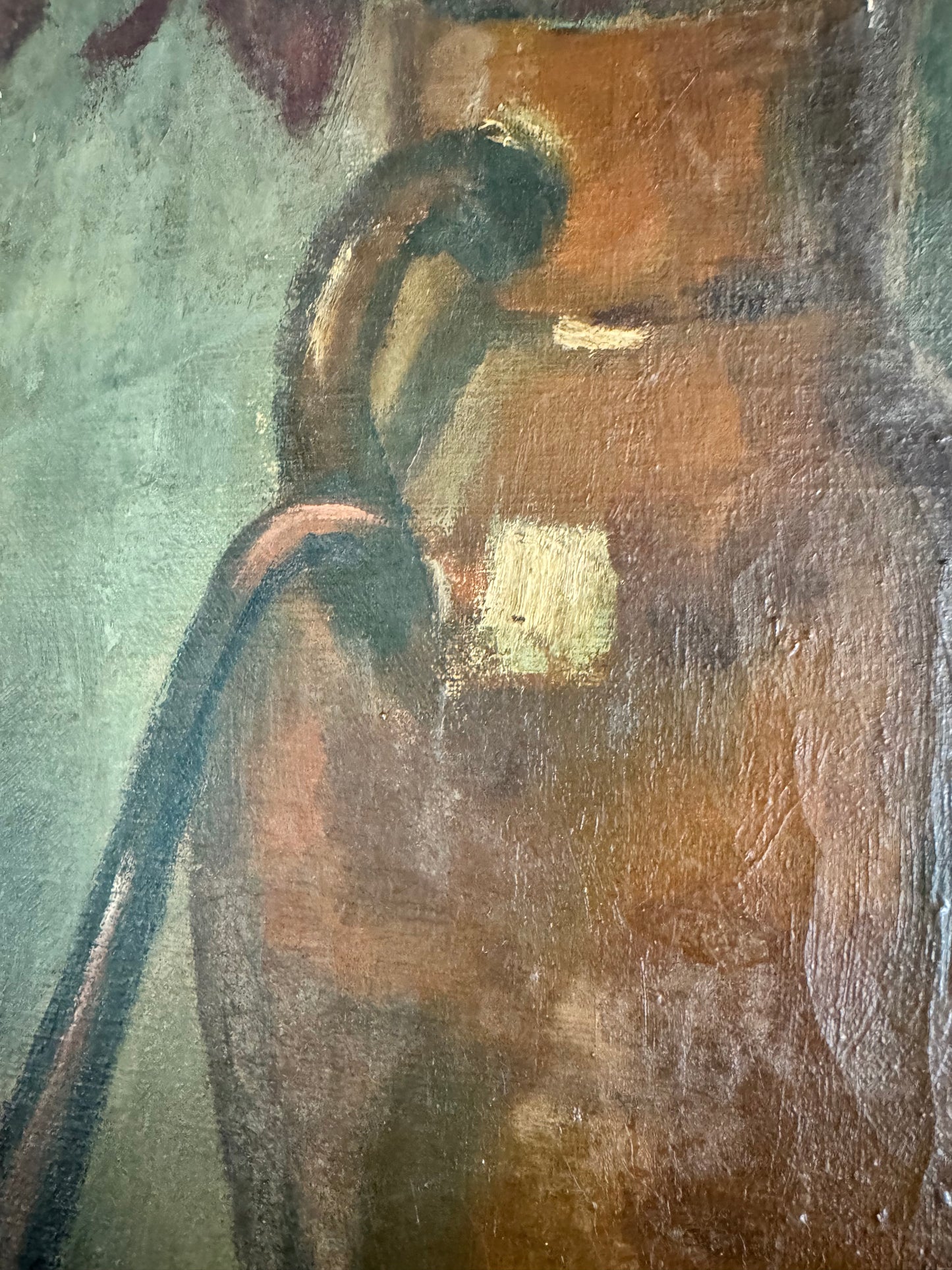 Large Vintage Oil On Canvas French Still Life