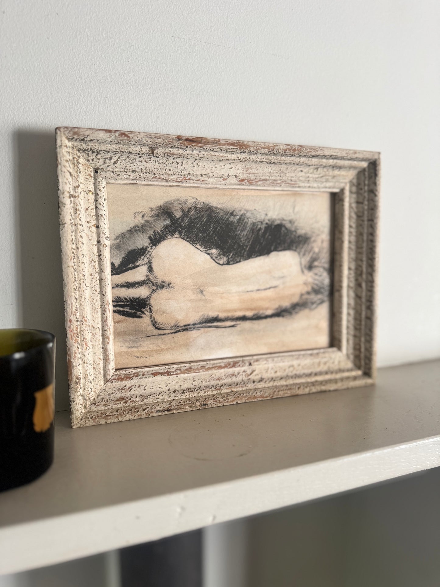 Nude Study Print Framed In Vintage French Frame