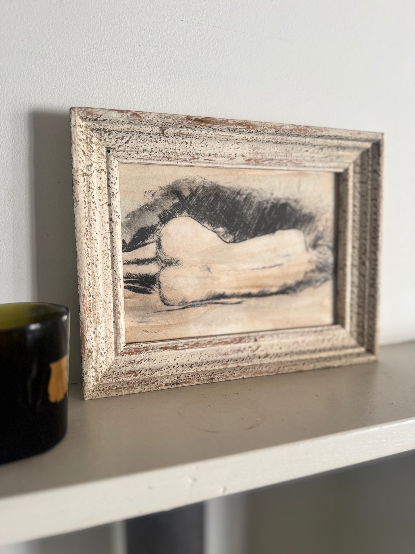 Nude Study Print Framed In Vintage French Frame