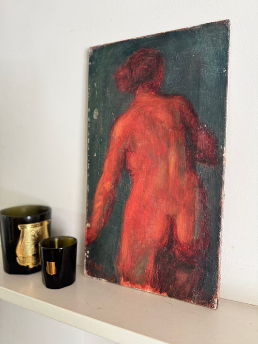 Mid Century British Nude Oil On Canvas