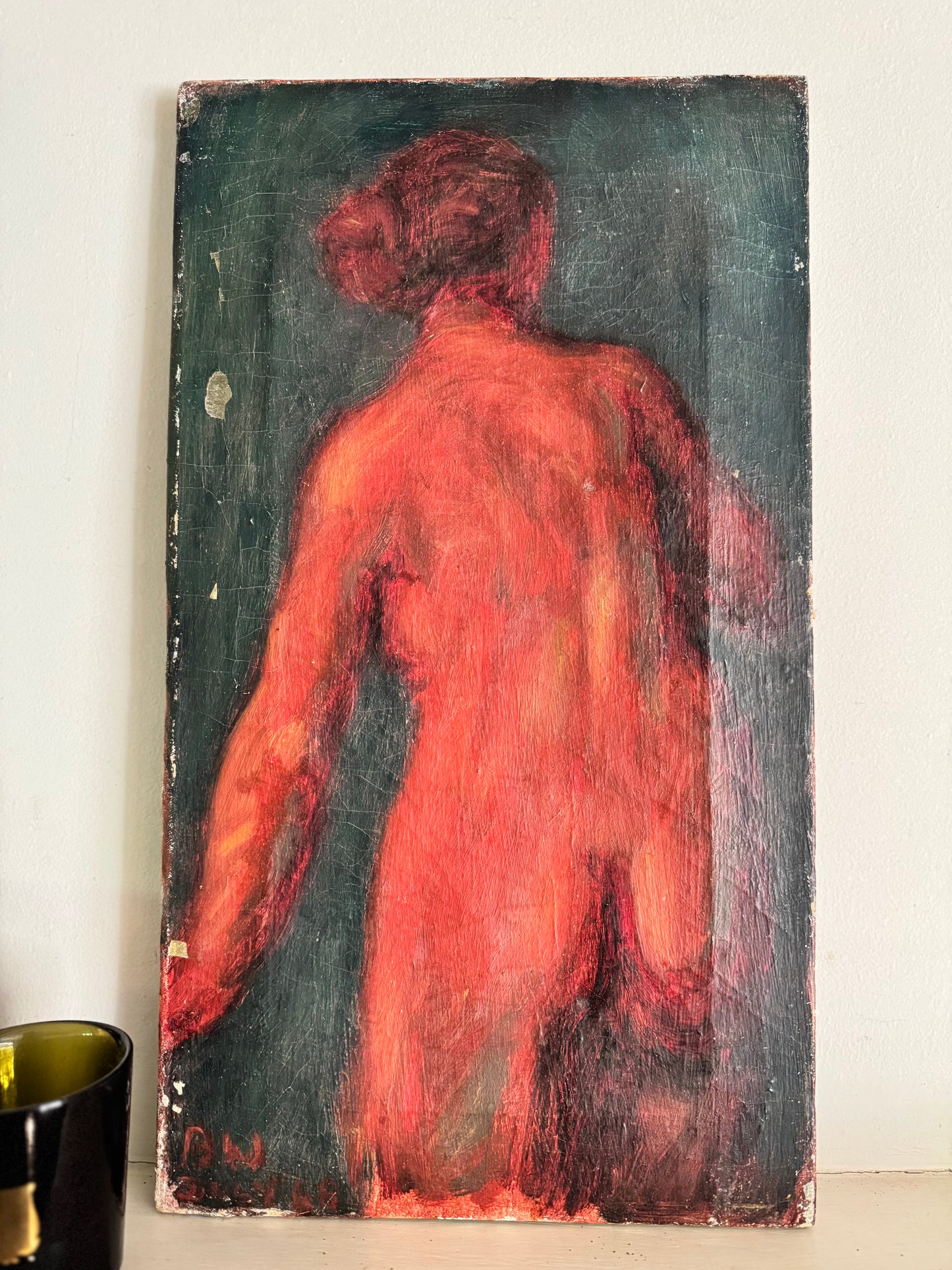 Mid Century British Nude Oil On Canvas