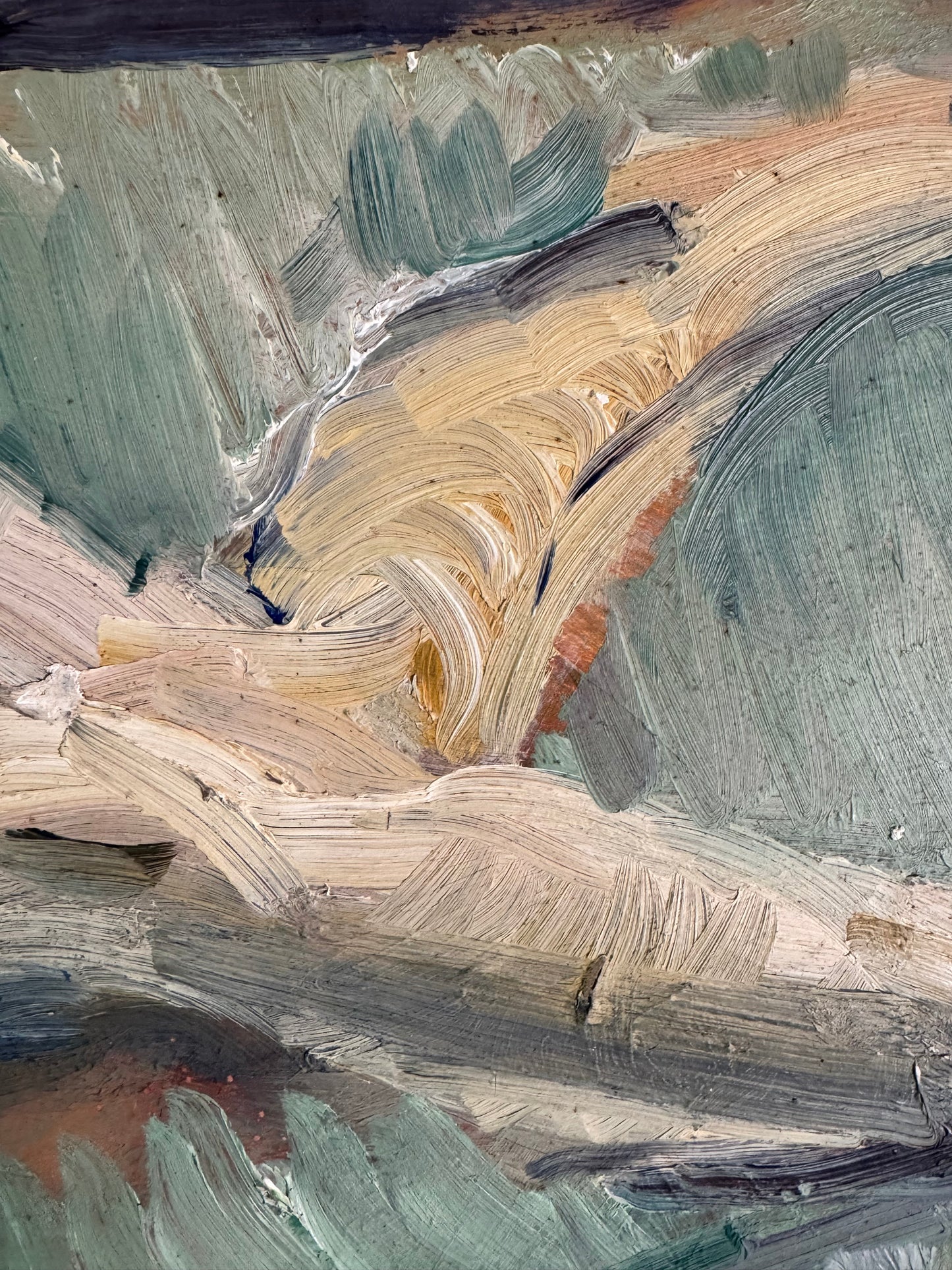 Beautiful Large Mid Century Impasto Nude on Board