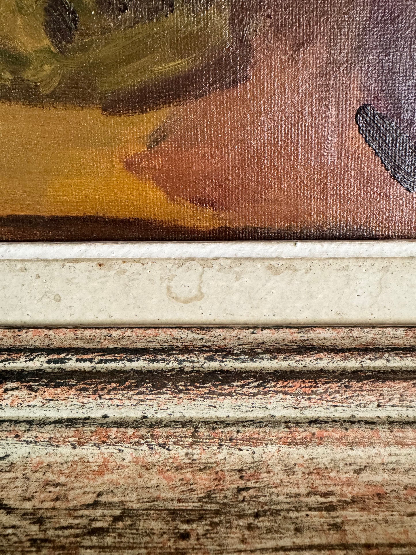 Mid Century British Still Life Oil On Canvas Board