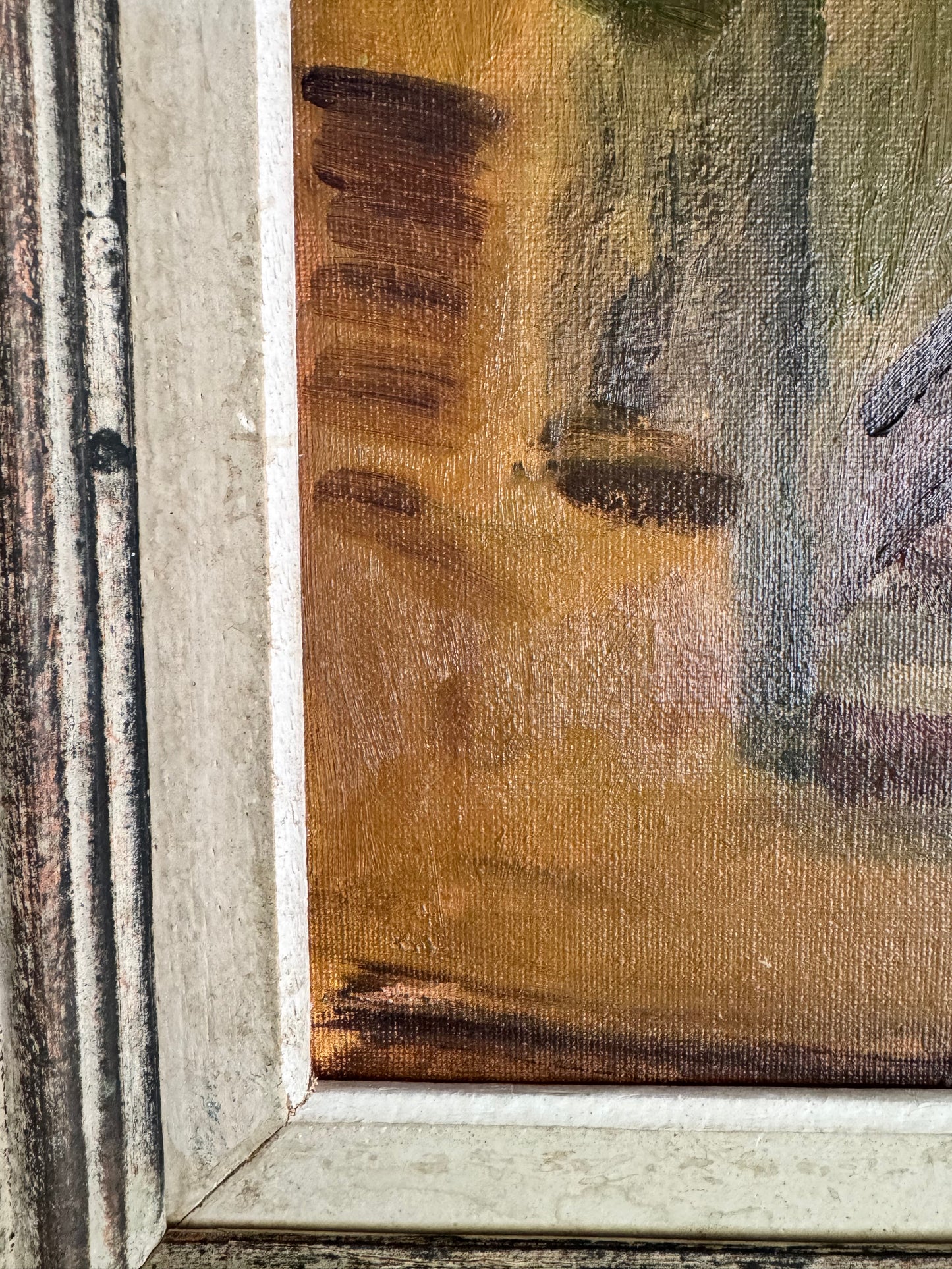 Mid Century British Still Life Oil On Canvas Board
