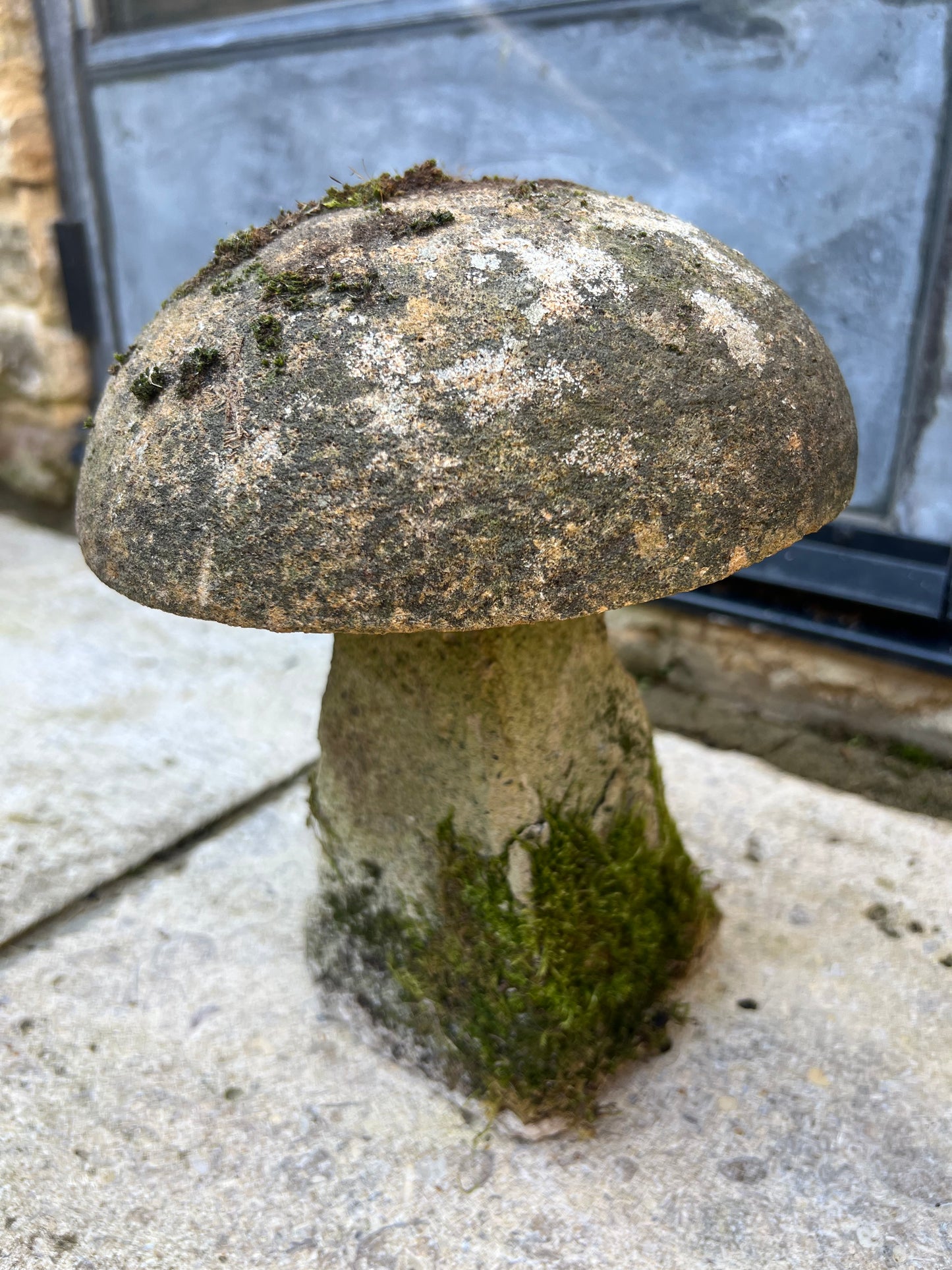 Pair of Vintage Sandstone Mushroom Sculptures